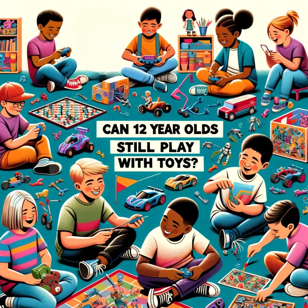 12 year olds sat in a classroom playing with toys