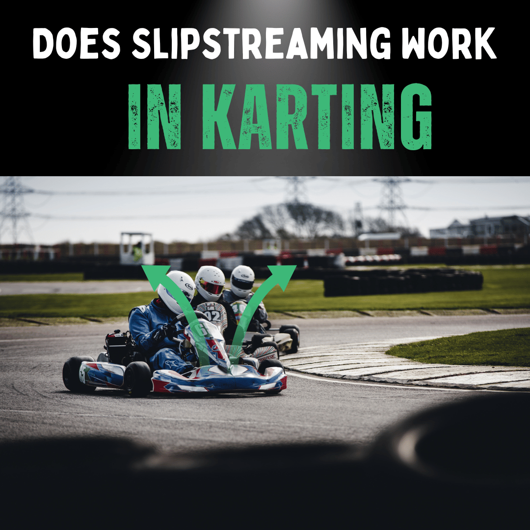 An image of two or more kart racers closely grouped together on the track, showcasing the proximity that allows slipstreaming to occur