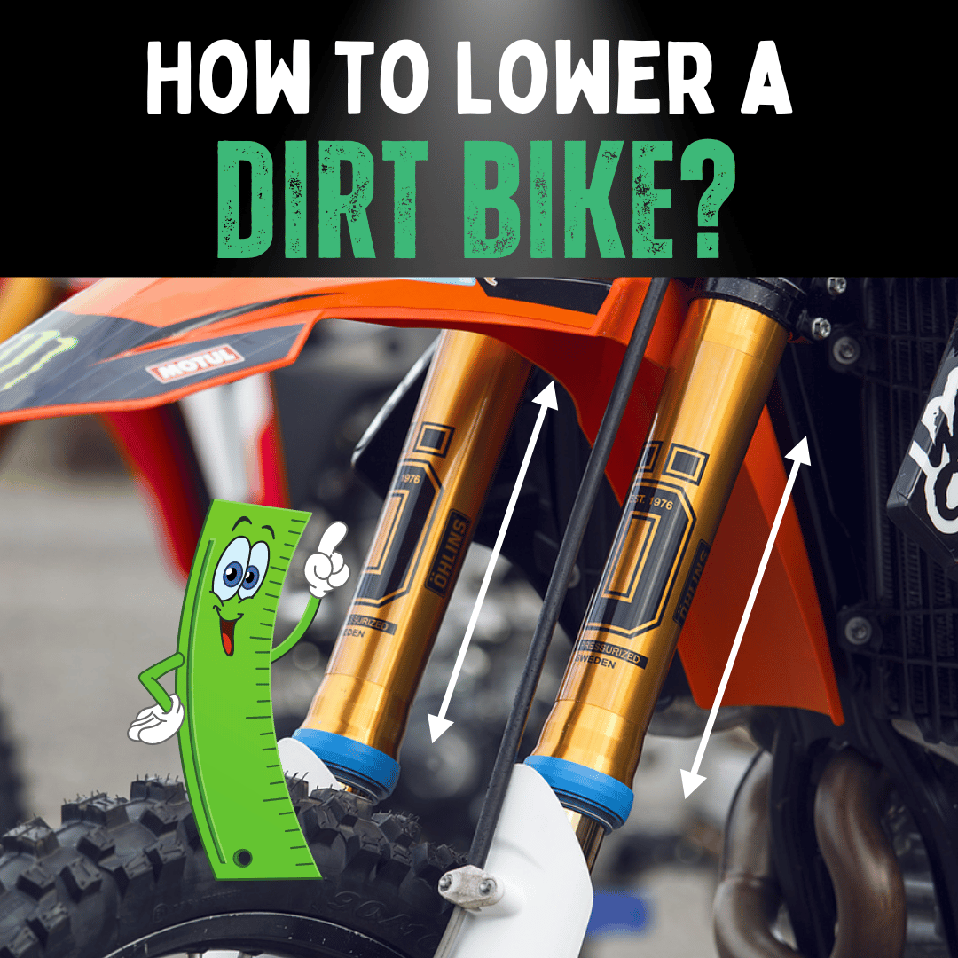 A dirt bike suspension with a fun comic ruler