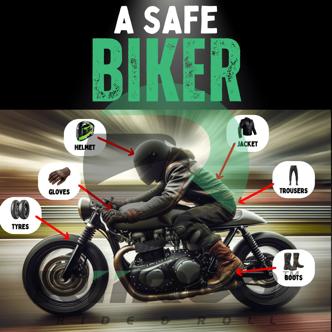 An image of a safe bike with safety annotations