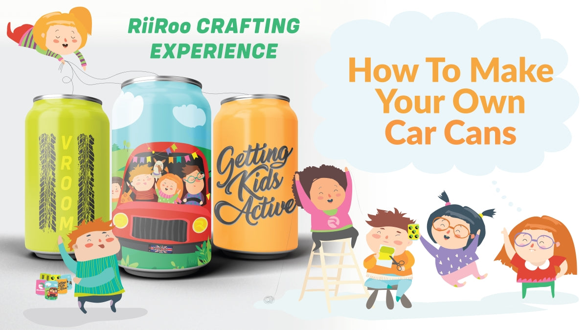 cartoon with kids next to "Getting Kids Active" Cans