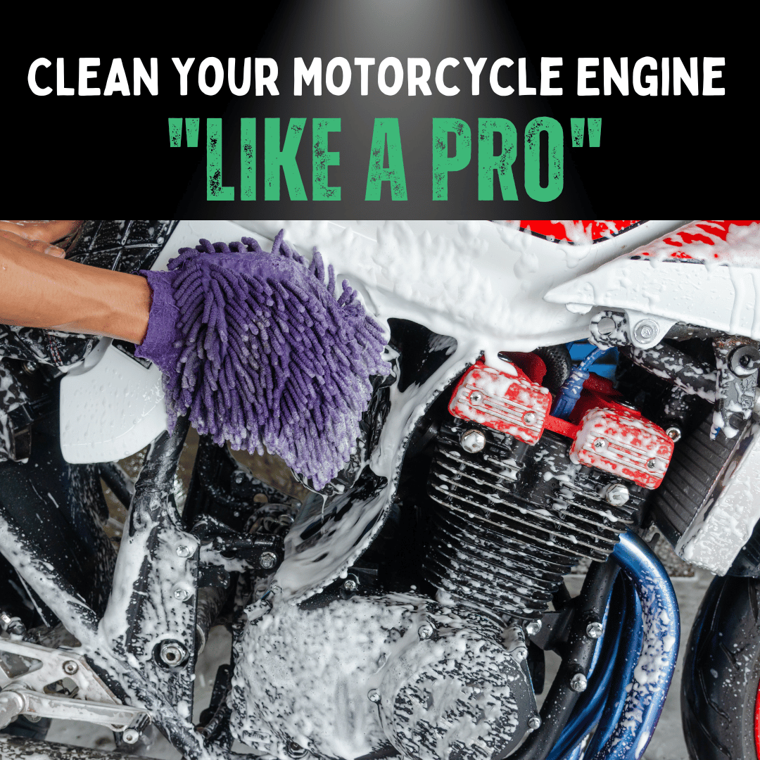 An image of someone cleaning their motorbike