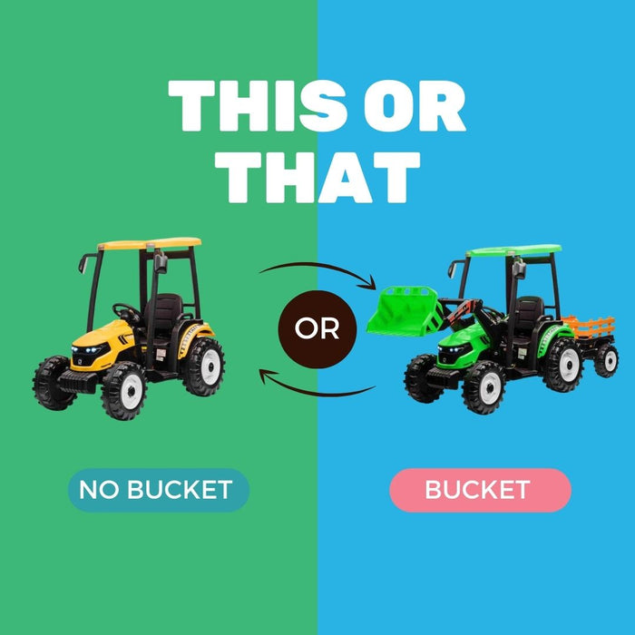 Should You Choose a Kids Ride on Tractor With or Without a Bucket?