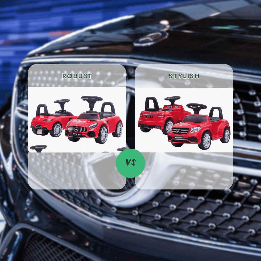 What Is The Difference Between The Mercedes GTR and the Mercedes GLS Push Along Ride On Cars?