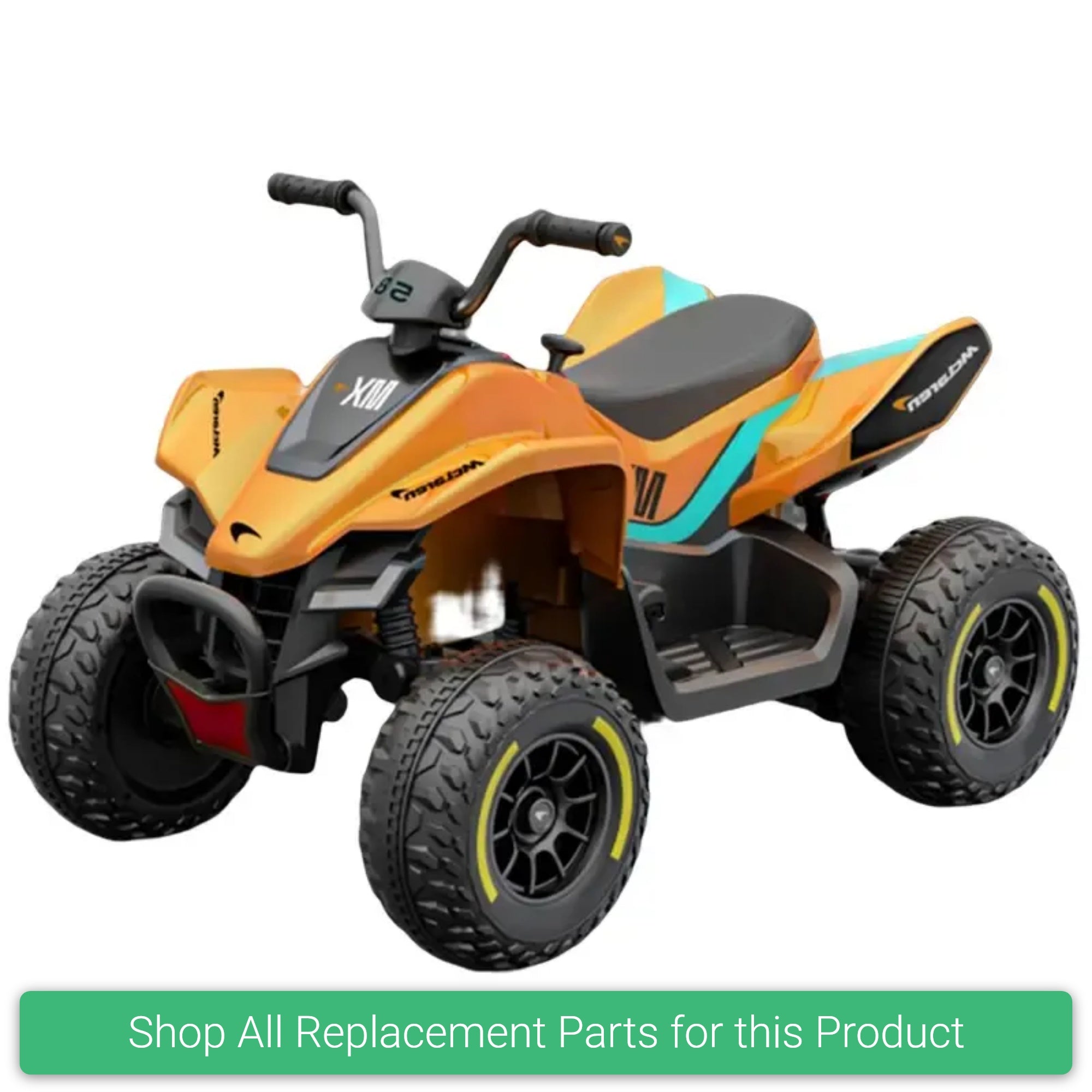 McLaren MCL 35 Liveries Licensed 12V Quad Bike w/ Suspension Wheels - Orange