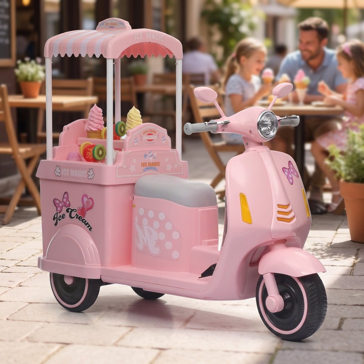 05-sweetscoops-12v-kids-ice-cream-ride-on-scooter-pink-garden-lifestyle.jpg