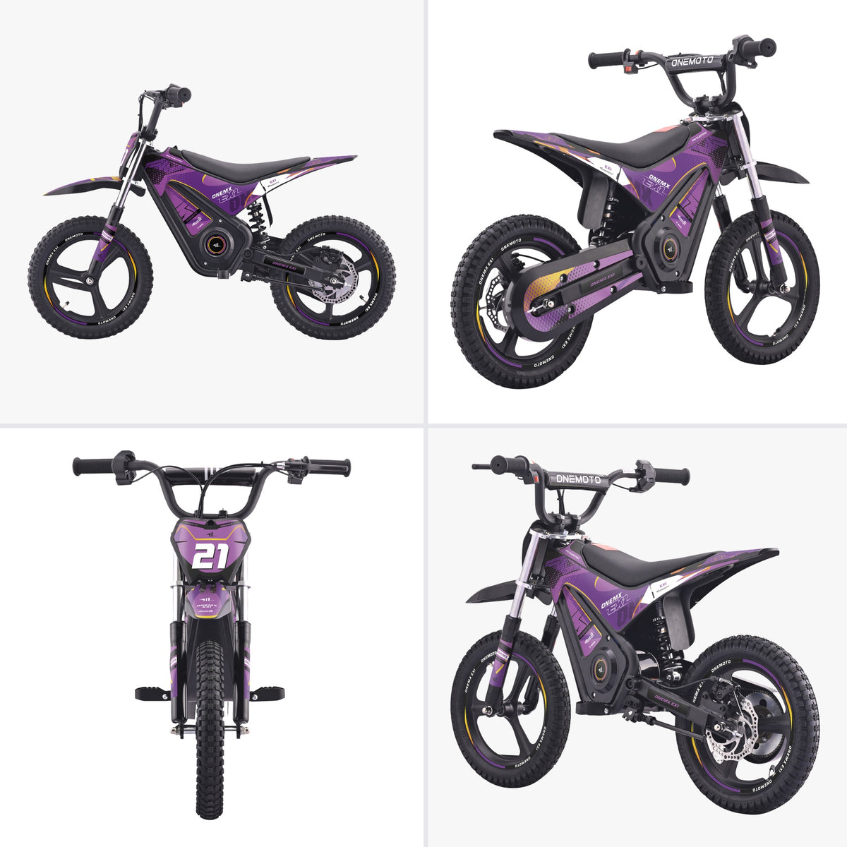 06-onemx-ex1-14-inch-kids-electric-pit-bike-purple-all-angles.jpg