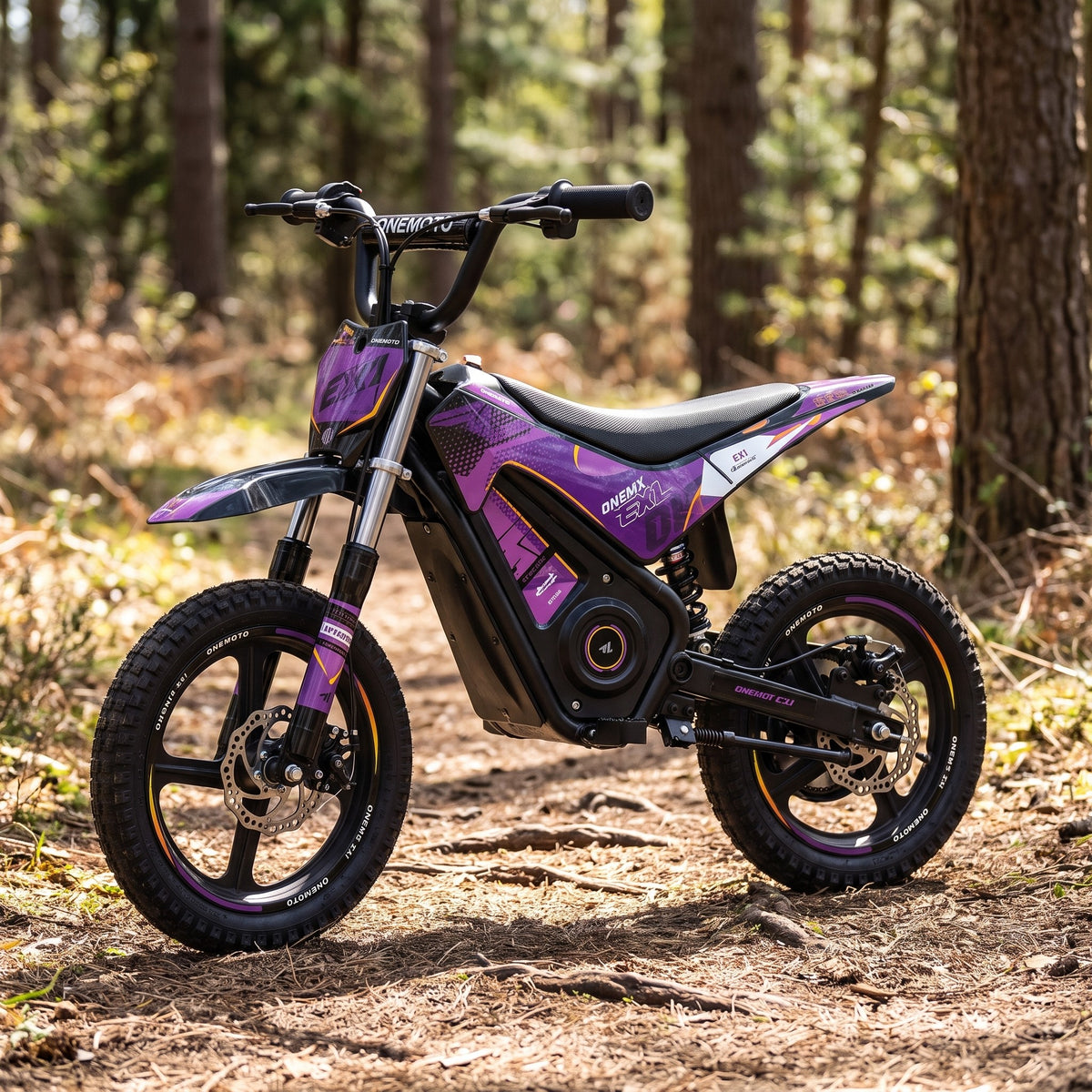 07-onemx-ex1-14-inch-kids-electric-pit-bike-purple-garden-lifestyle.jpg