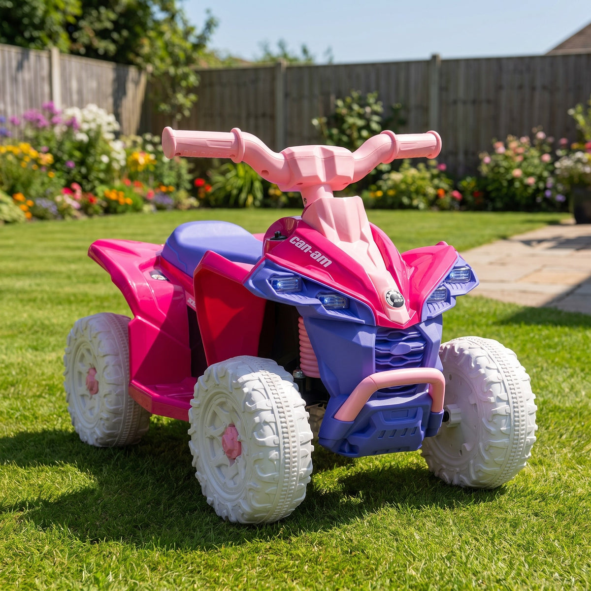08-licensed-can-am-renegade-12v-kids-electric-quad-pink-purple-garden-lifestyle.jpg
