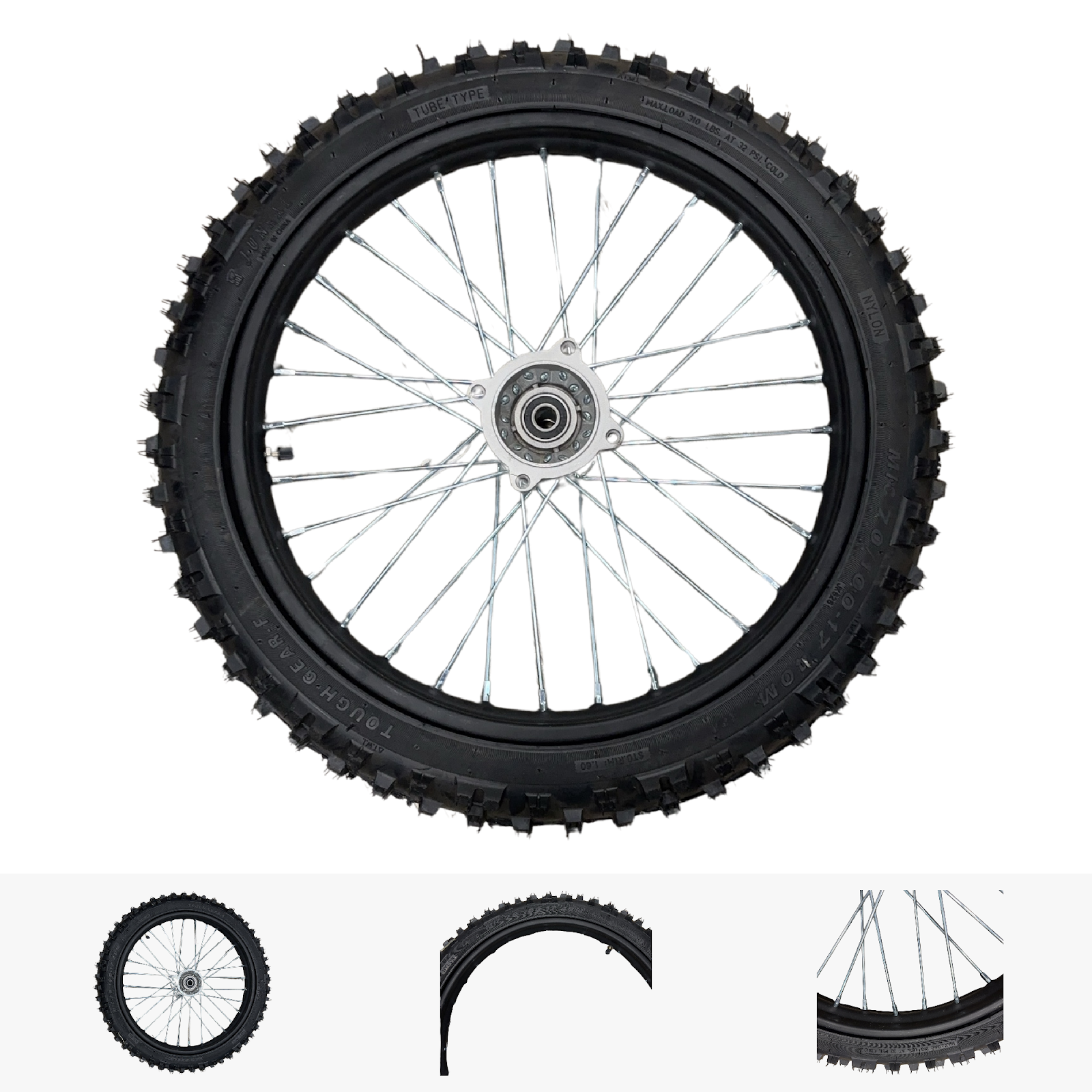 Replacement Wheel for Kids Ride on's - Front wheel 17 inch for 140cc dirt bike - 104-3190