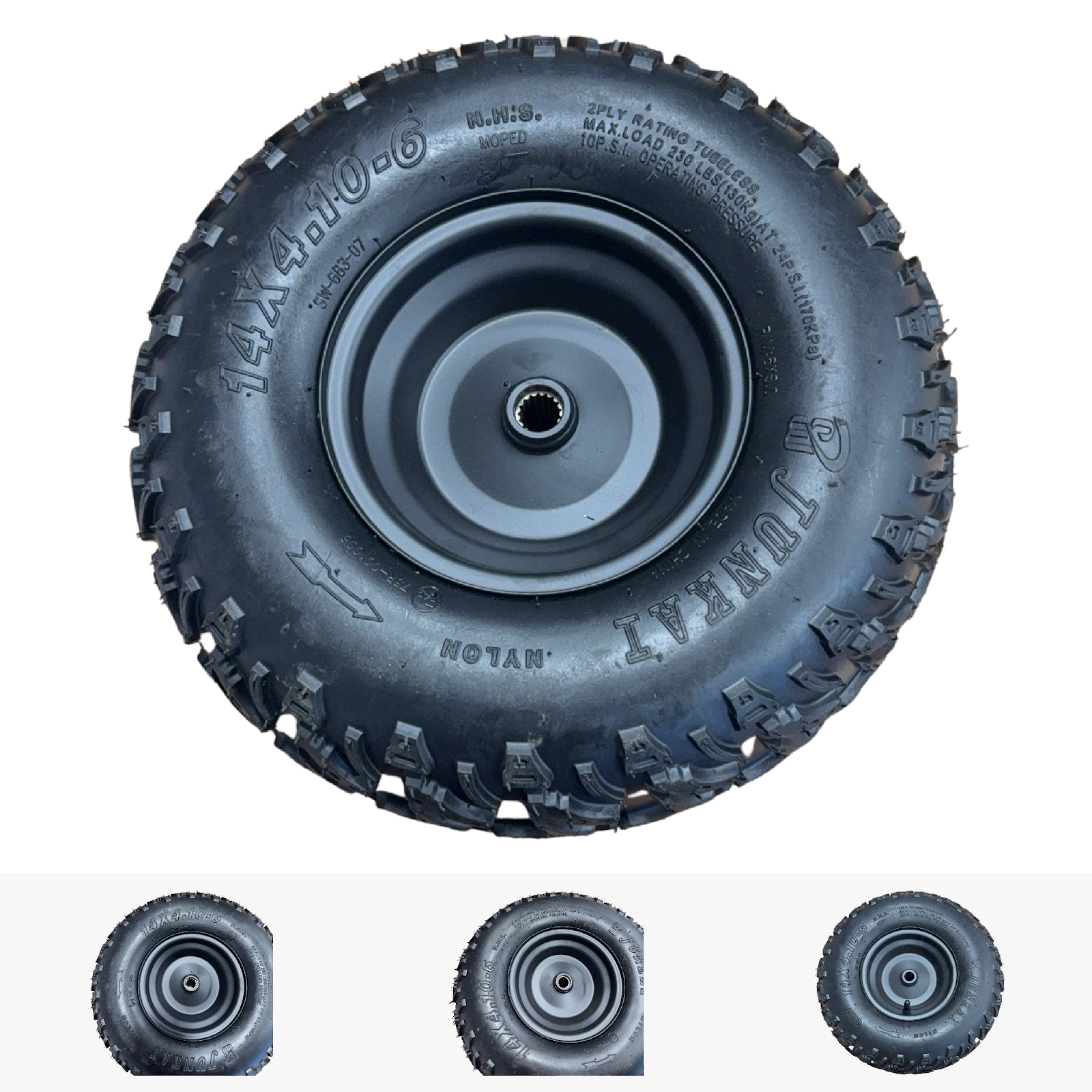 Replacement Wheel for Kids Ride on's - Rear Wheel Complete for OneBuggy-EX2S 6inch - 104-3179