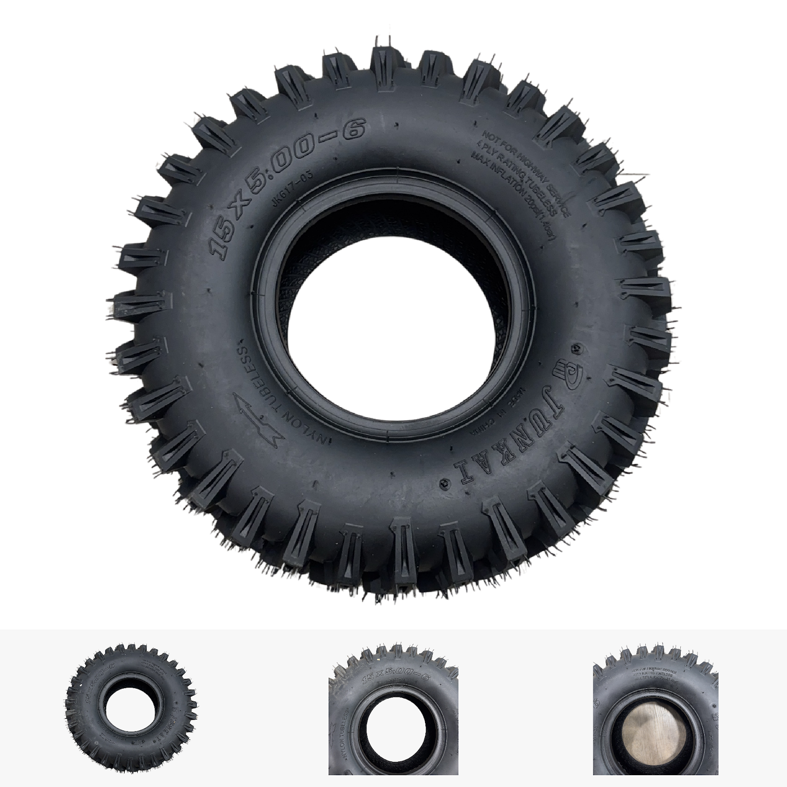 Replacement Wheel for Kids Ride on's - Tubeless Tyre 6 inch for UTV - 104-3132