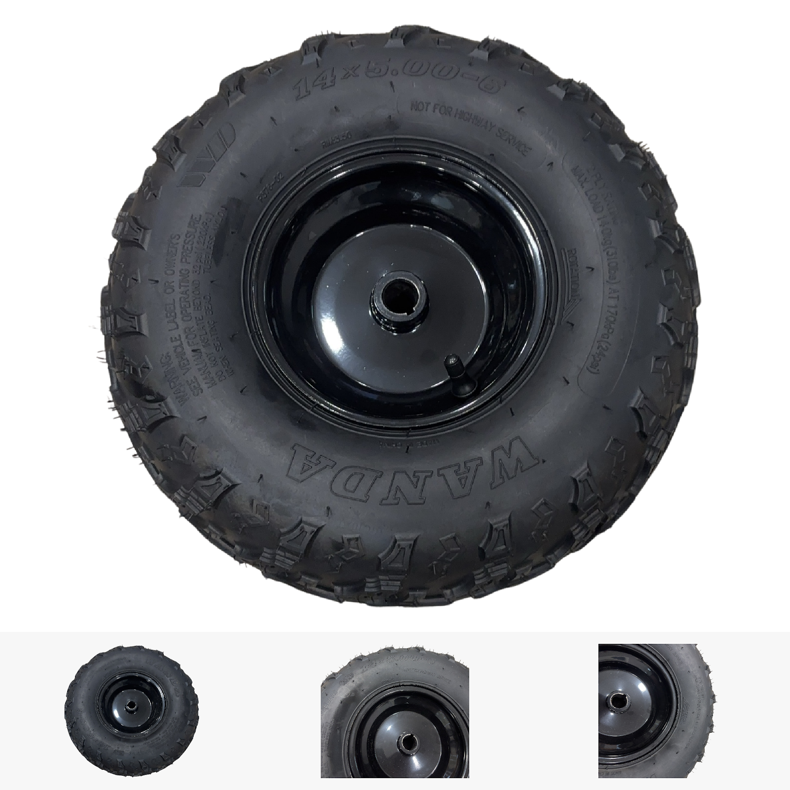 Replacement Wheel for Kids Ride on's - OneKart EX3S Rear Wheel Complete 6 inch - 104-3174