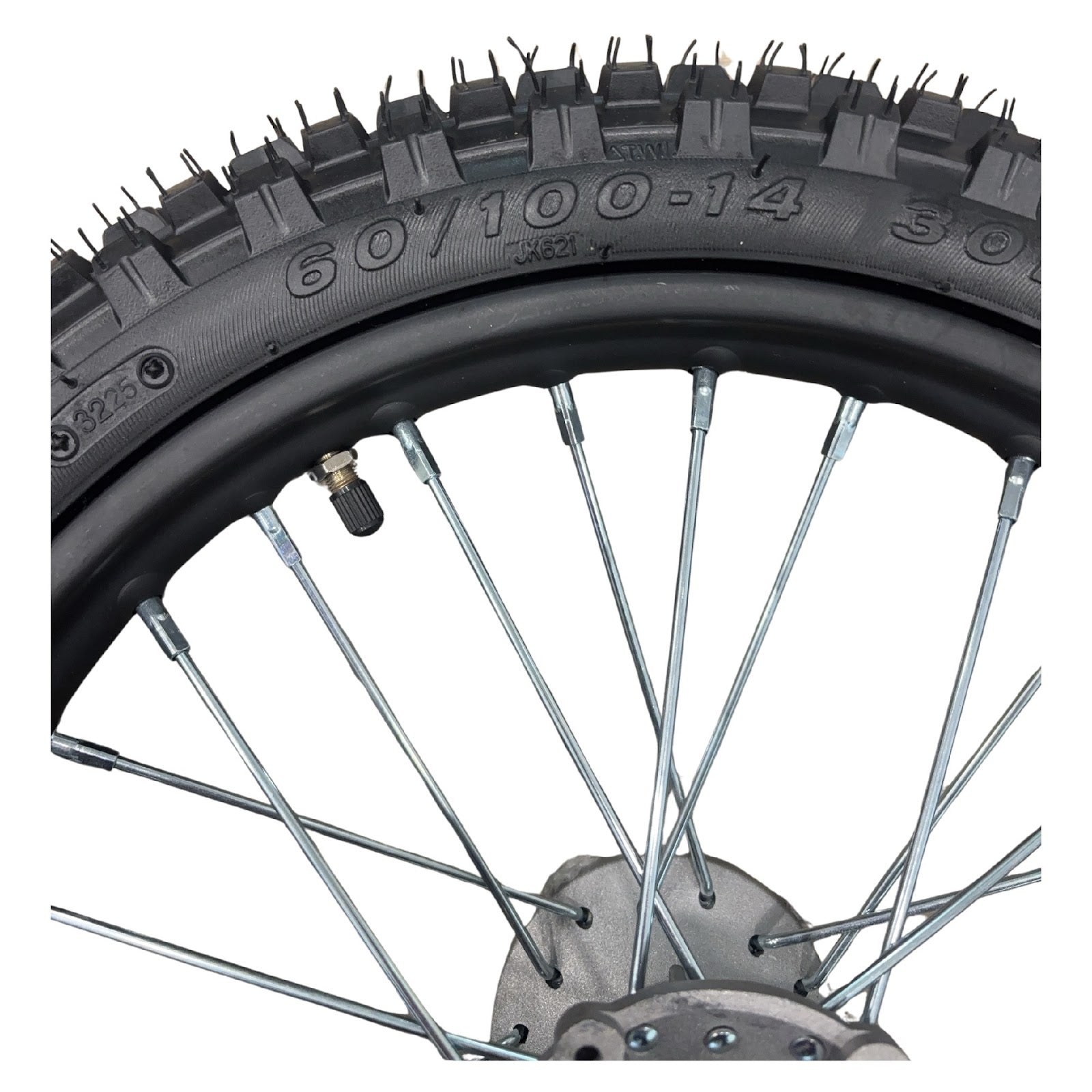 Replacement Wheel for Kids Ride on's - 14 inch inner tube Front Wheel OneMX-EX2S - 104-3117
