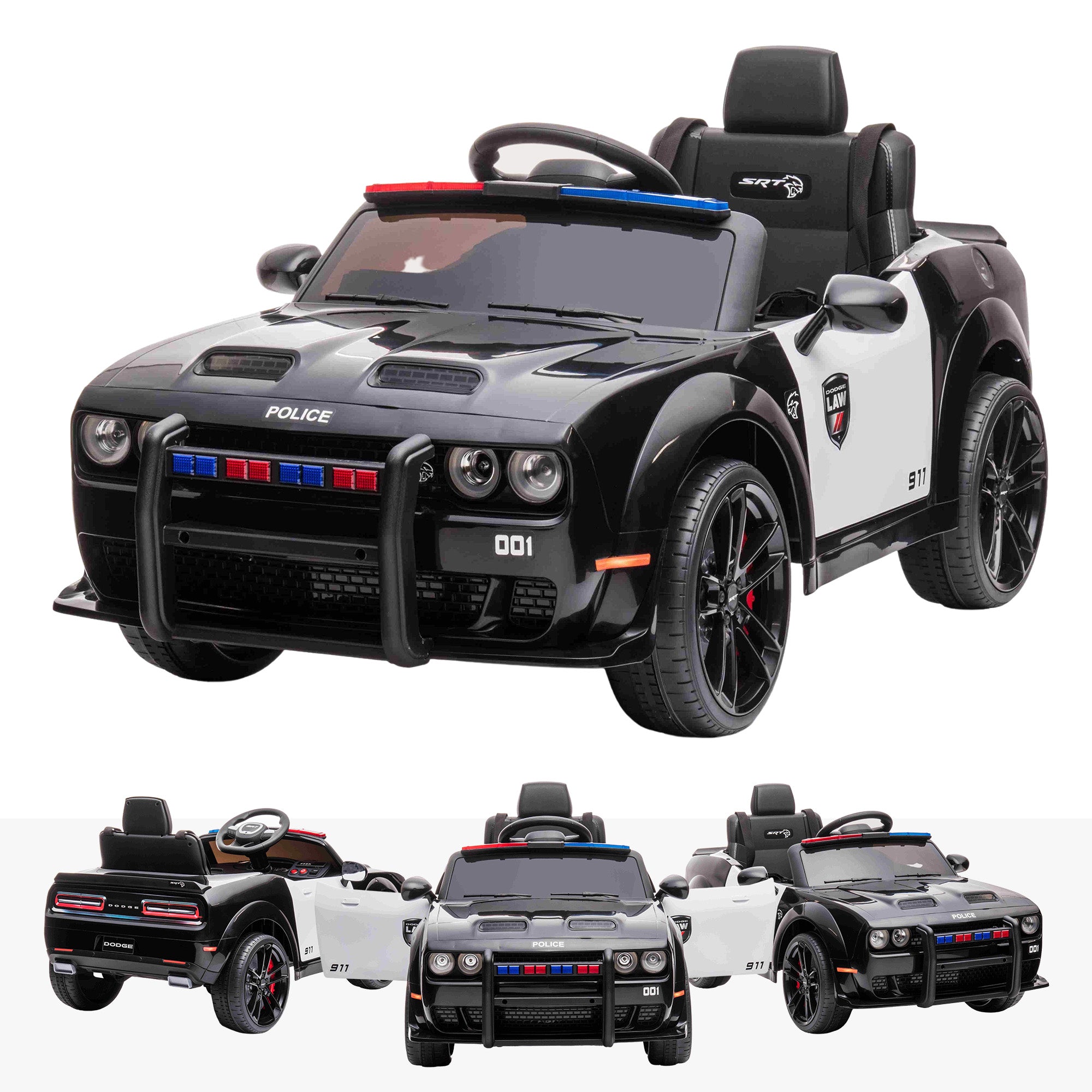 12V Cadillac Dodge Police Car Kids Battery Electric Ride On Car RiiRoo