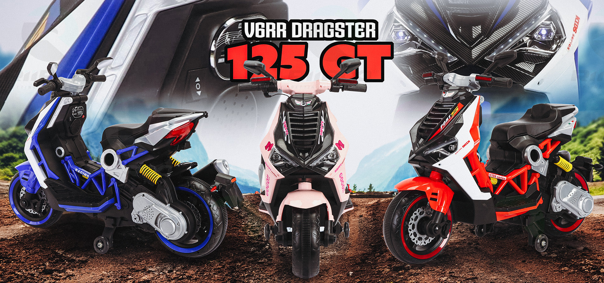 Kindermotorrad V6RR Dragster 125 GT
