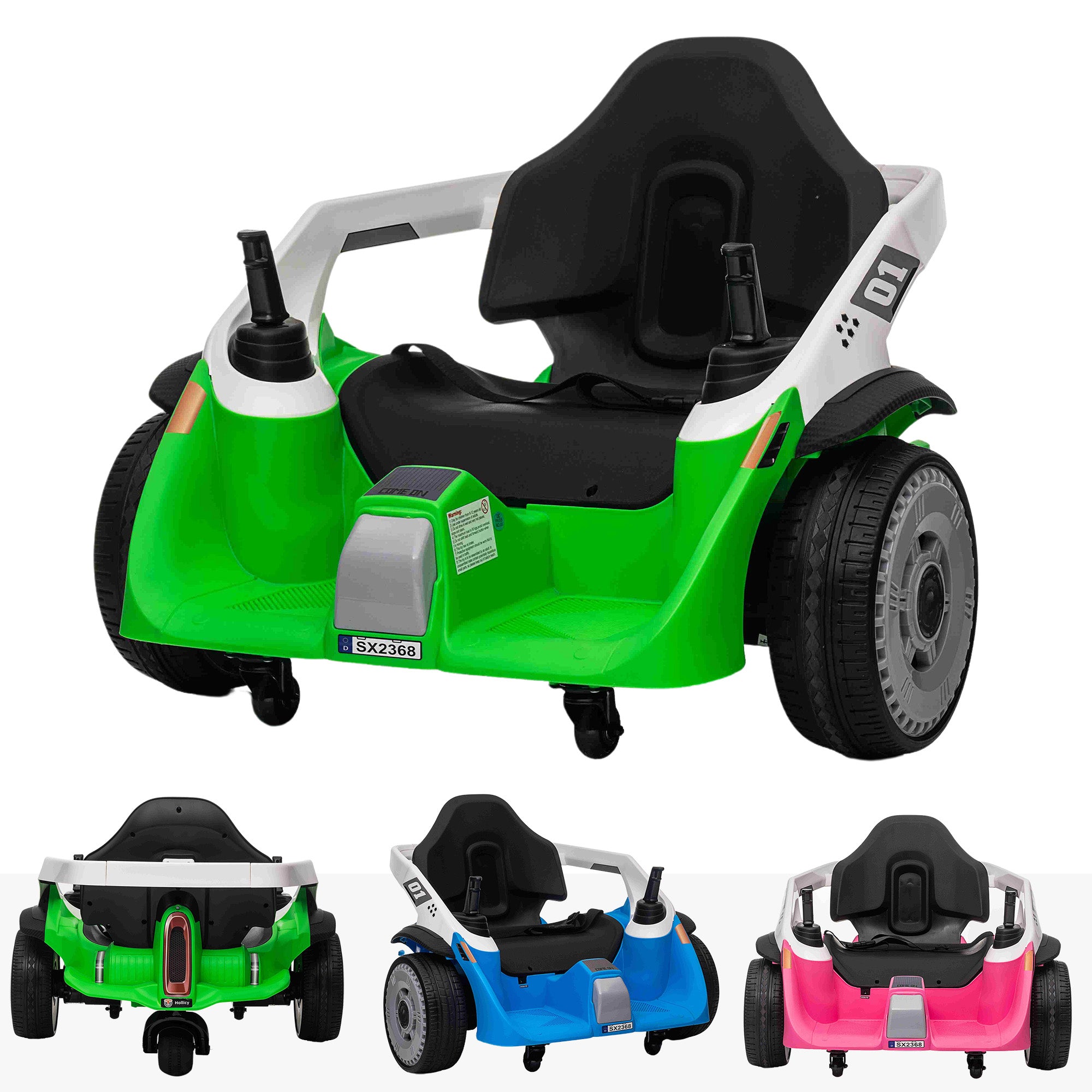 24V Electric Dodgem Waltzer Car 3 Wheels Zero Turn