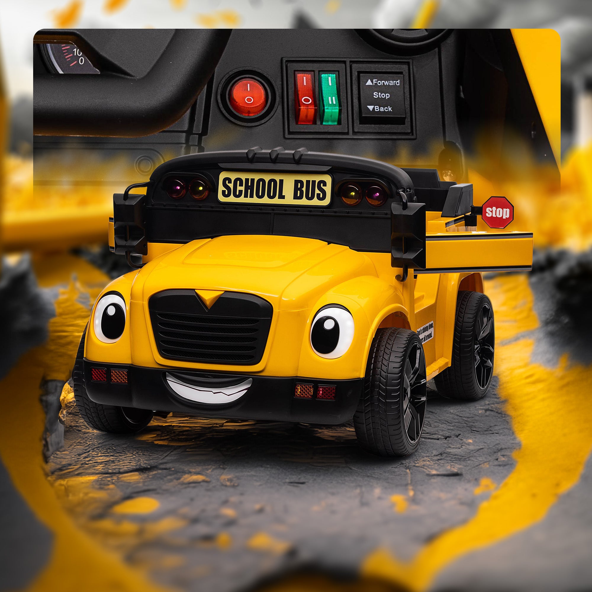 Little American School Bus Single Seater 12V American School Bus