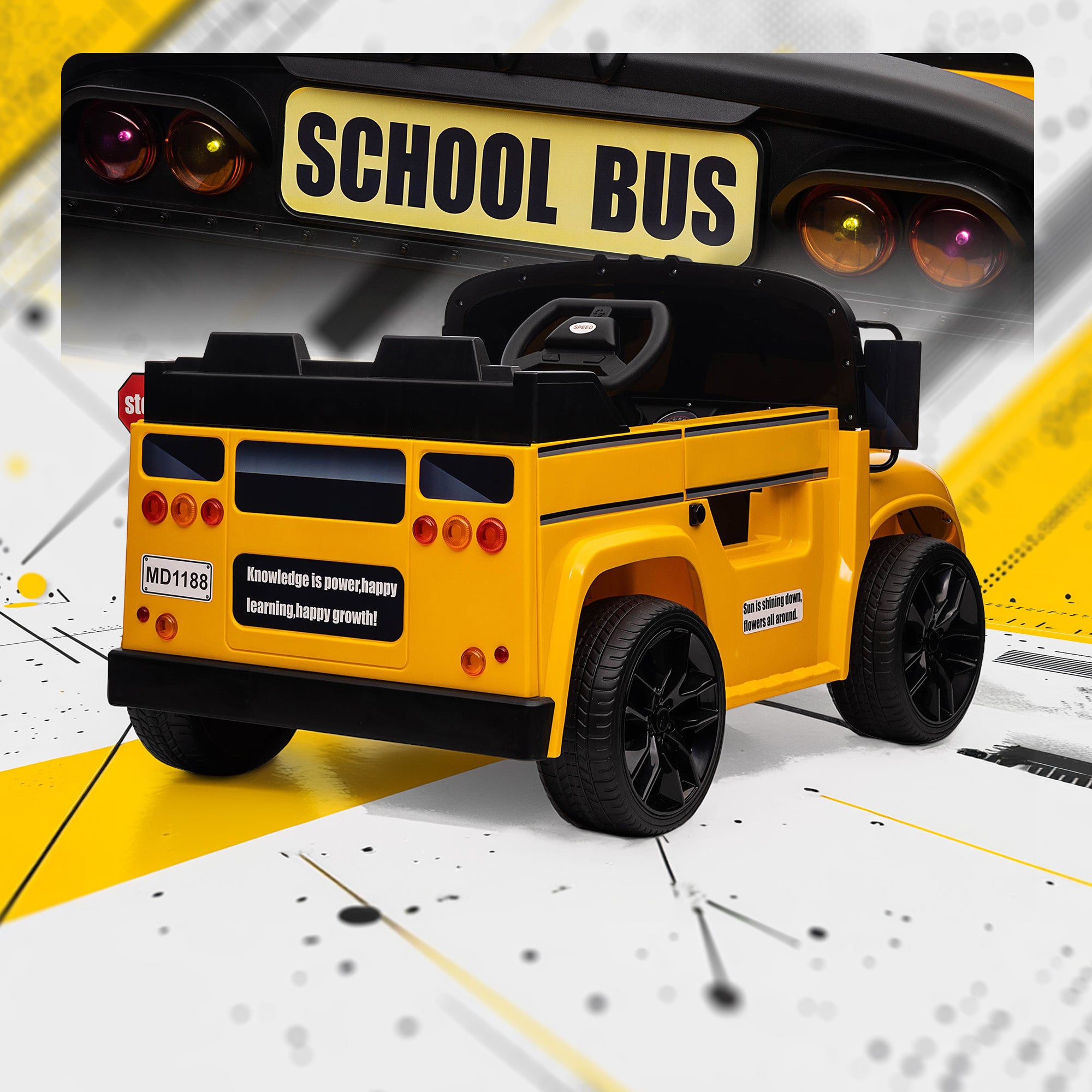 Little American School Bus Single Seater 12V American School Bus