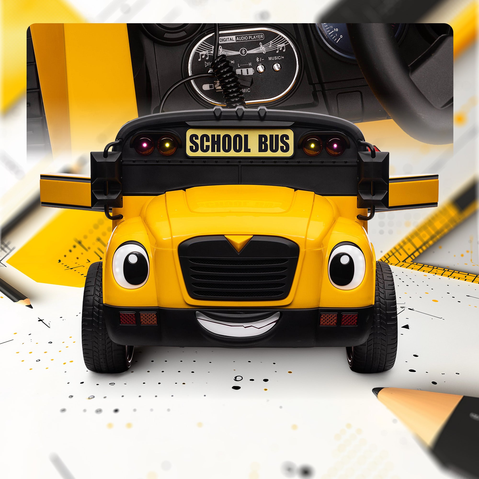 Little American School Bus Single Seater 12V American School Bus