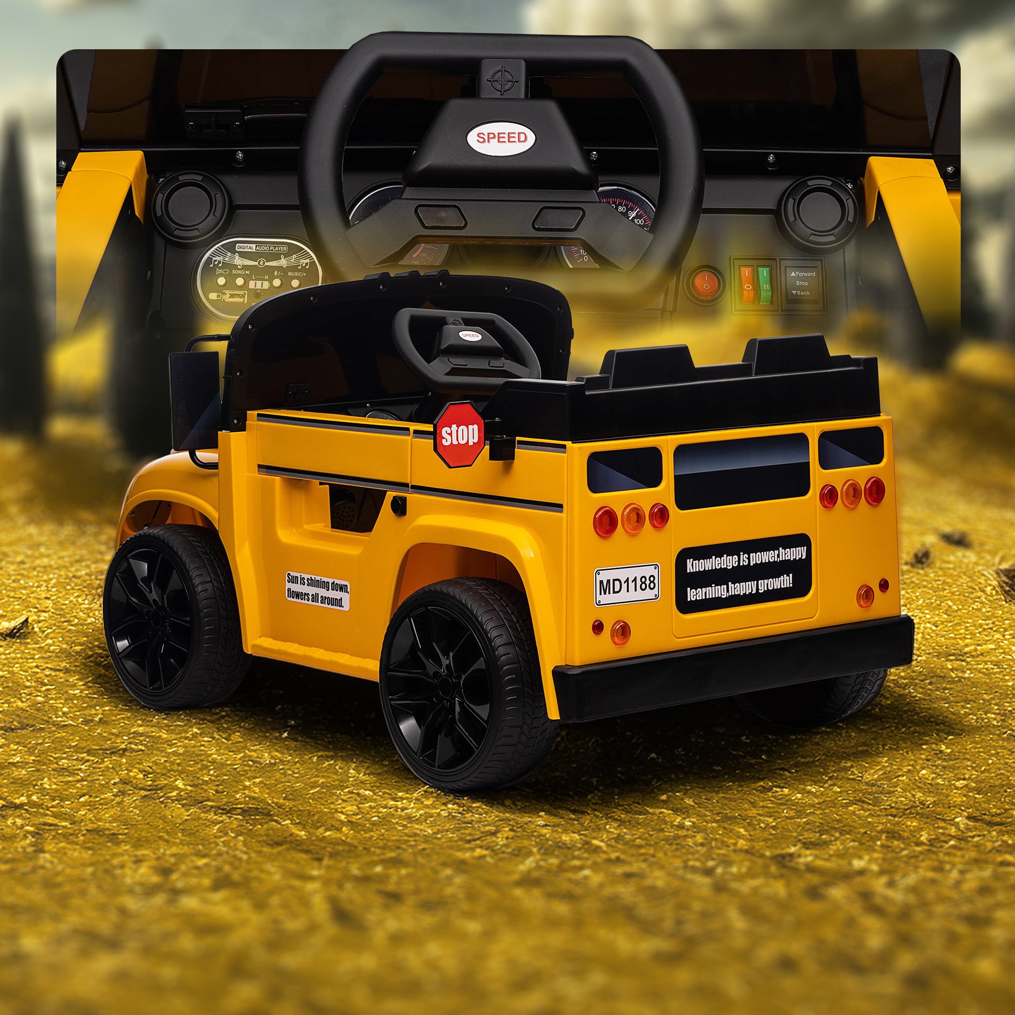 Little American School Bus Single Seater 12V American School Bus