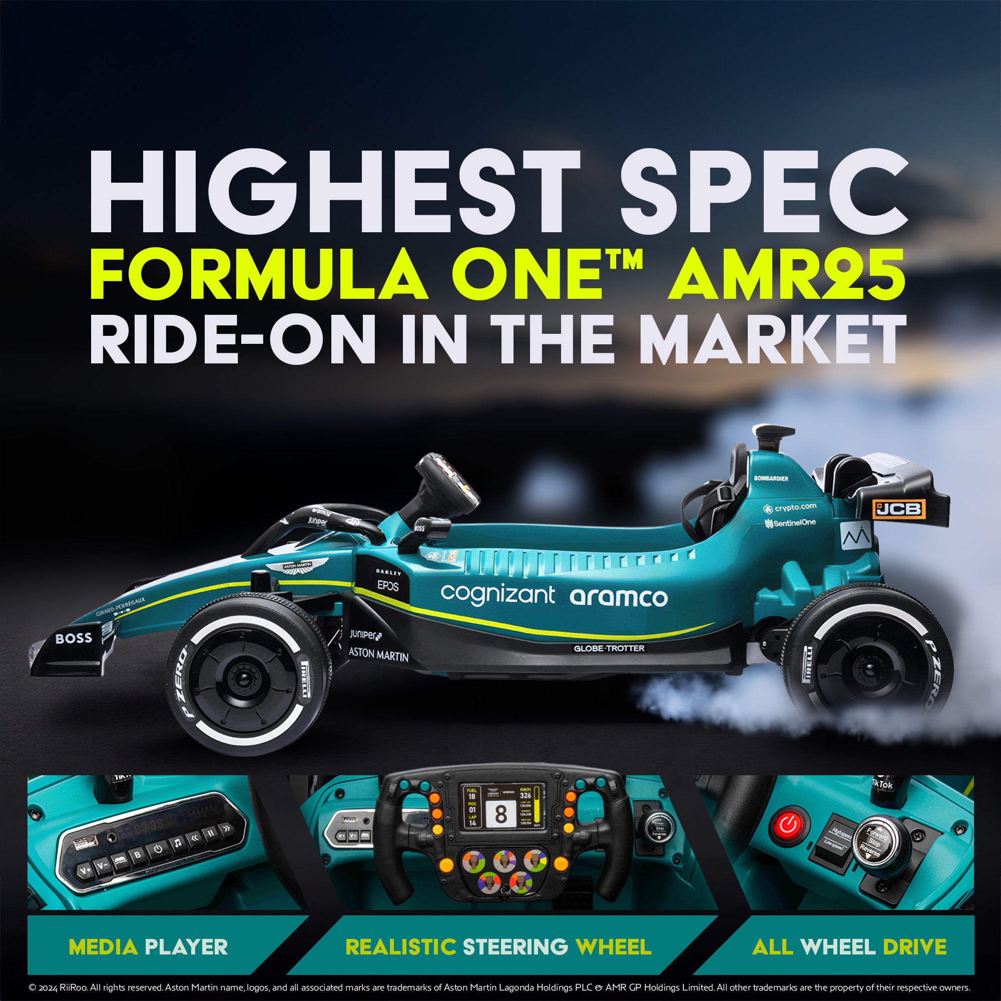 24V Licensed 2023 Aston Martin Aramco Formula One™ Team