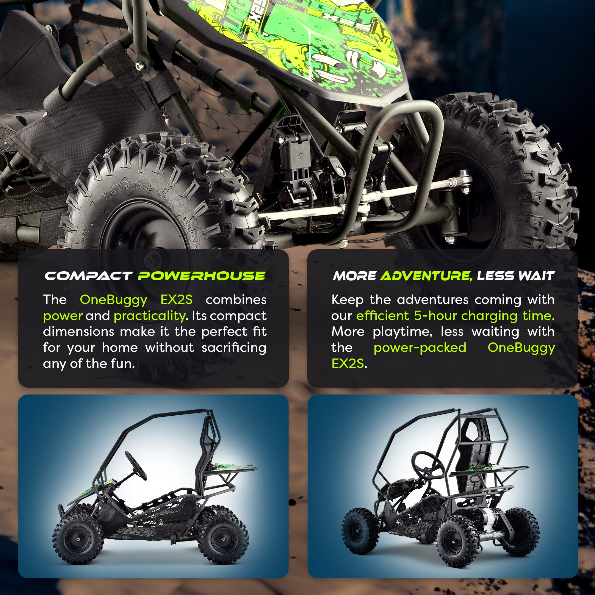 OneBuggy™ | EX2S | 1000W | 36V | Electric UTV Buggy