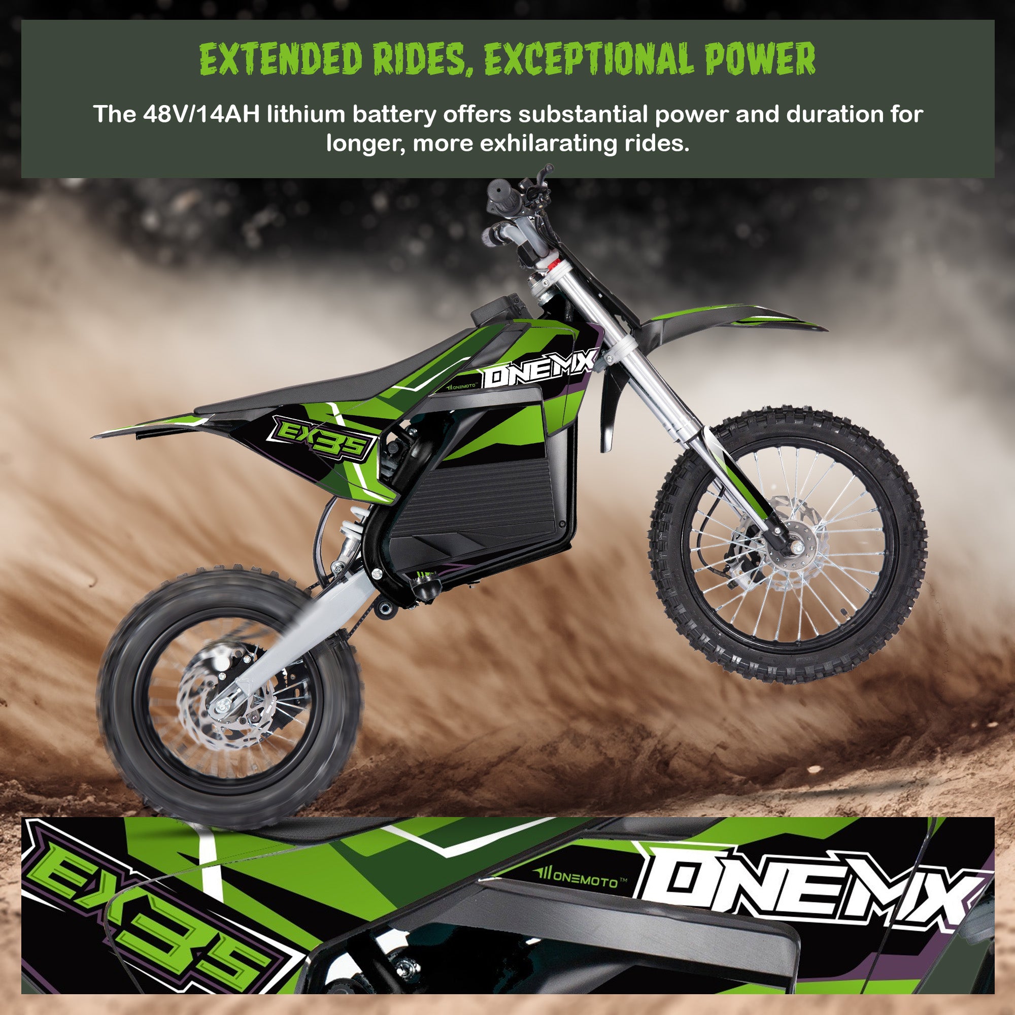48V 1600W Lithium Electric Dirt Bike | OneMX™ EX3S