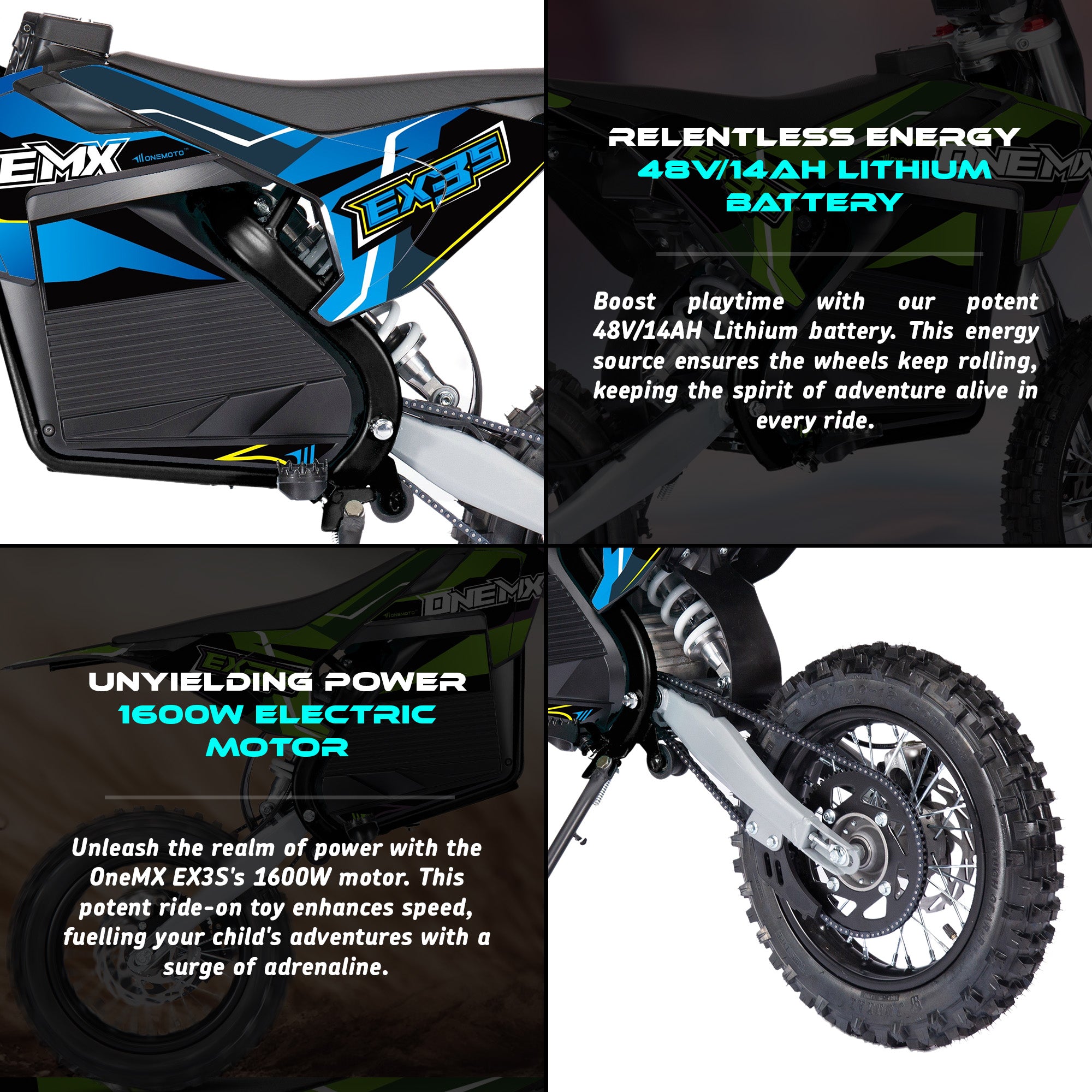 48V 1600W Lithium Electric Dirt Bike | OneMX™ EX3S