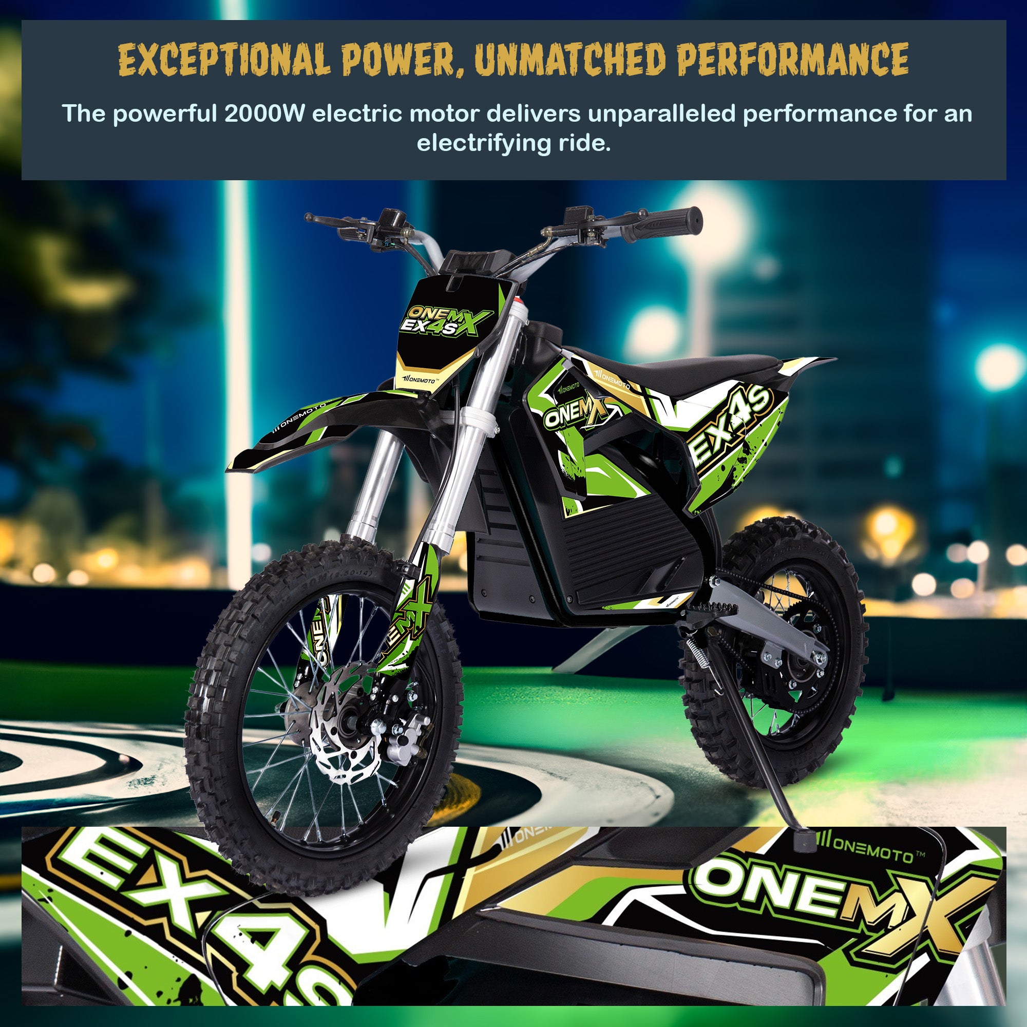 2000 W Dirtbike, 60 V, Lithiumelektrisch