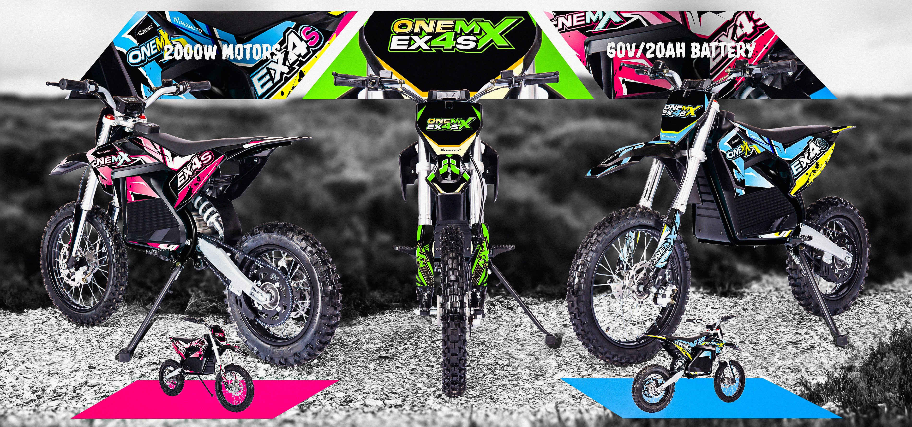 2000 W Dirtbike, 60 V, Lithiumelektrisch