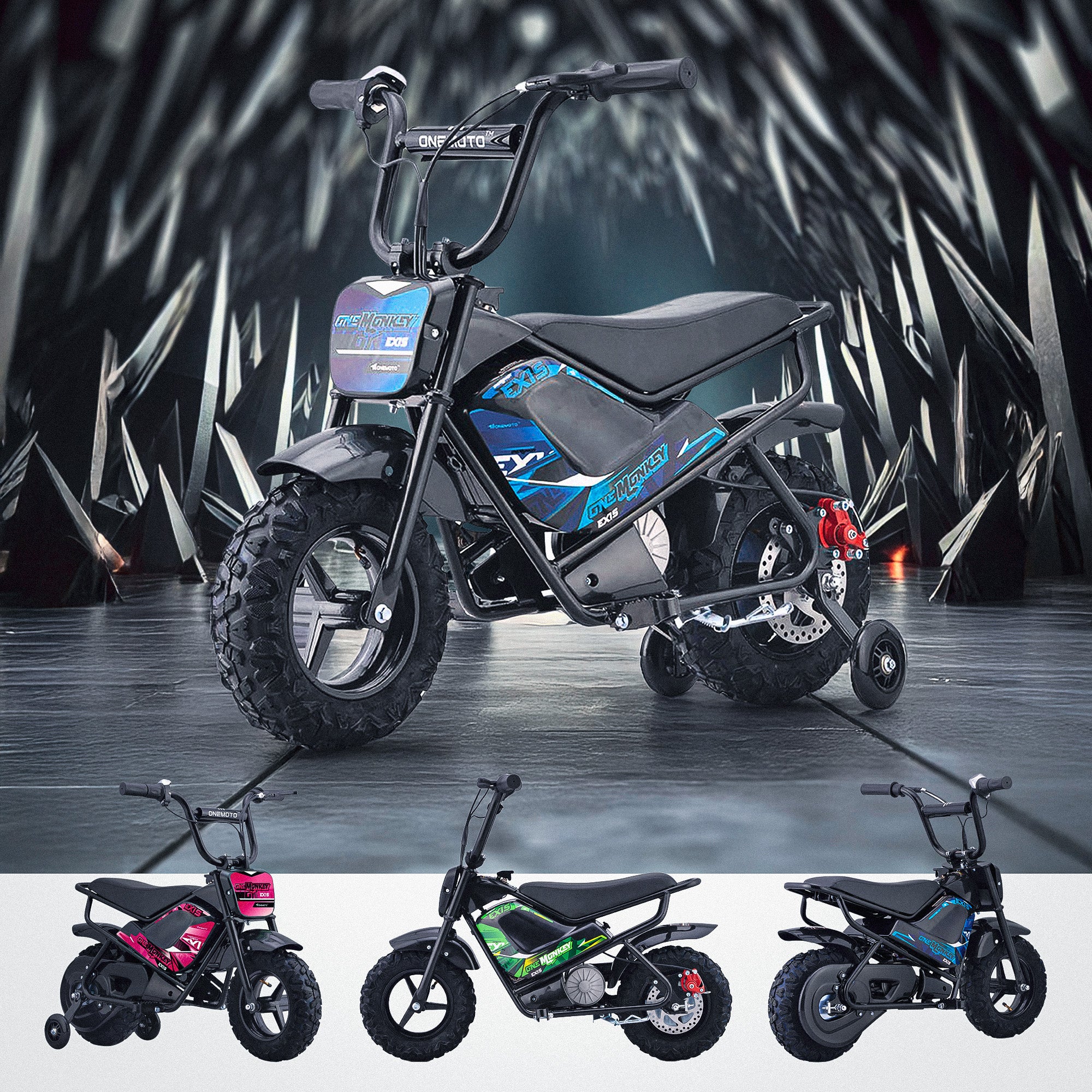 24V 250W Electric Kids Mini Monkey Motorbike |  OneMonkey™ EX1S