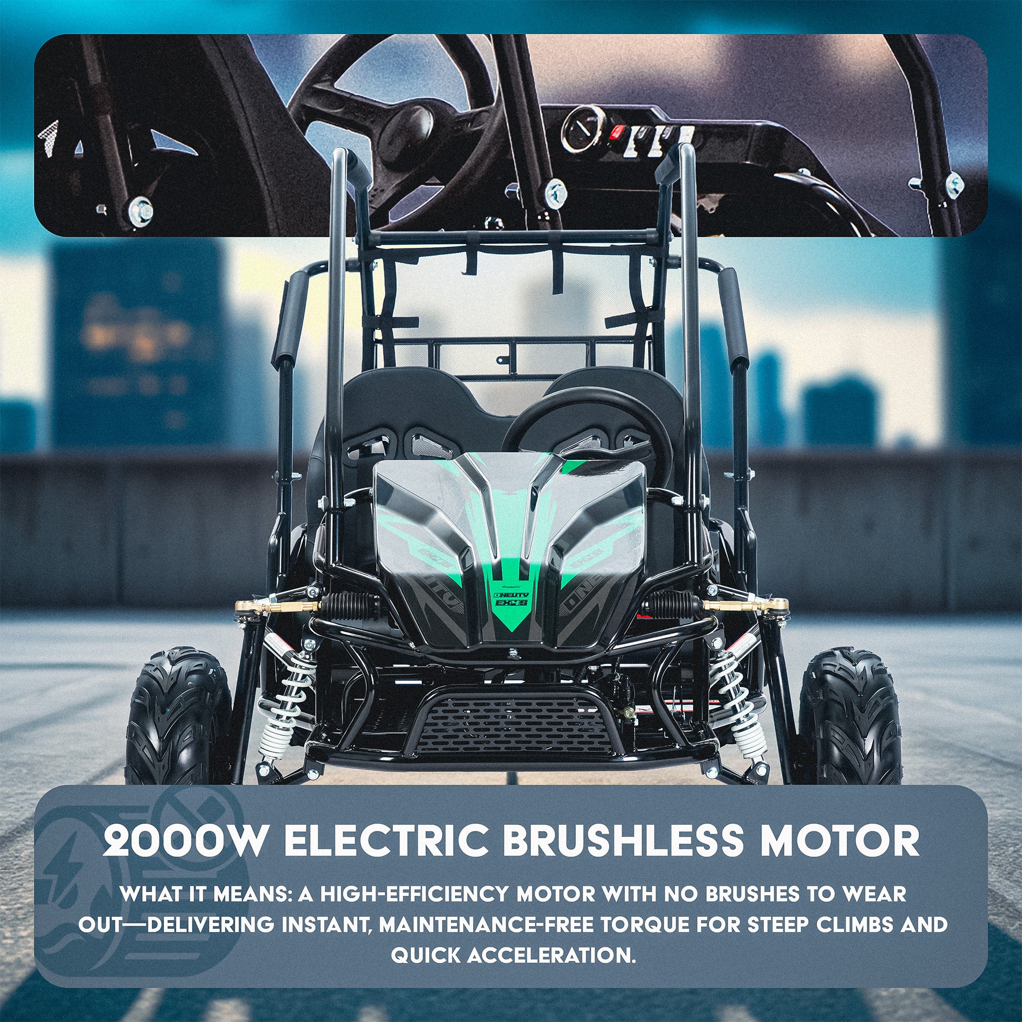 60V/20AH 2000W Electric 2 Seater Buggy/UTV | OneUTV EX4S