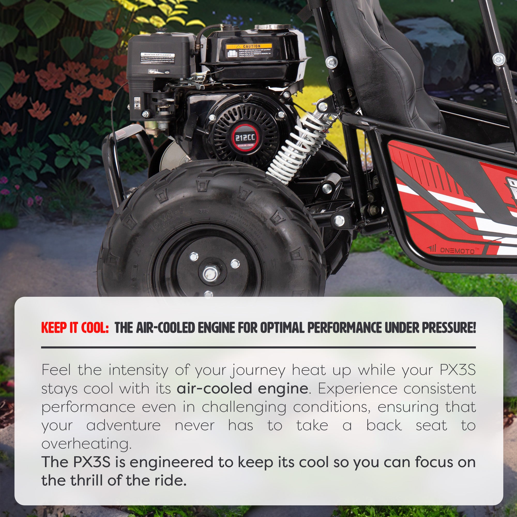 212cc 4-Stroke Kids 2 Seater Petrol UTV Buggy - Storage & Roll Cage | OneUTV™ PX3S