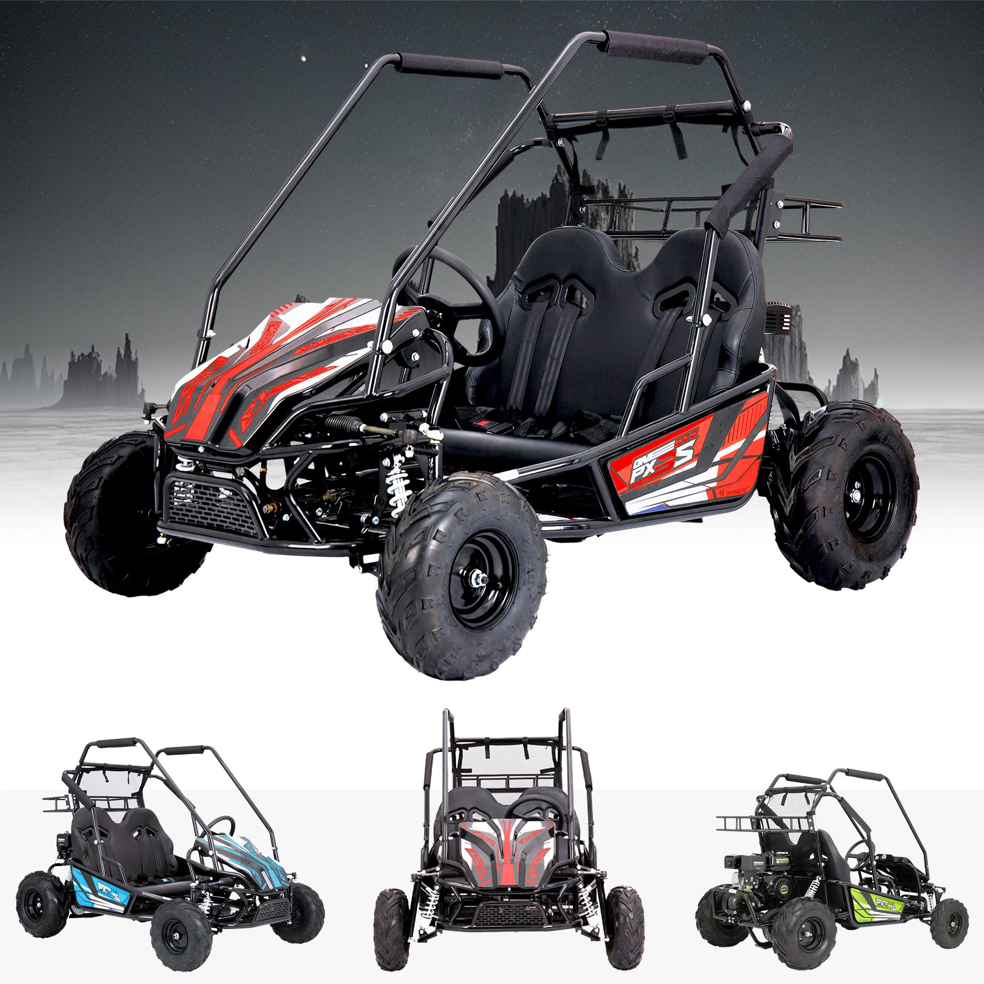 212cc 4-Stroke Kids 2 Seater Petrol UTV Buggy - Storage & Roll Cage | OneUTV™ PX3S
