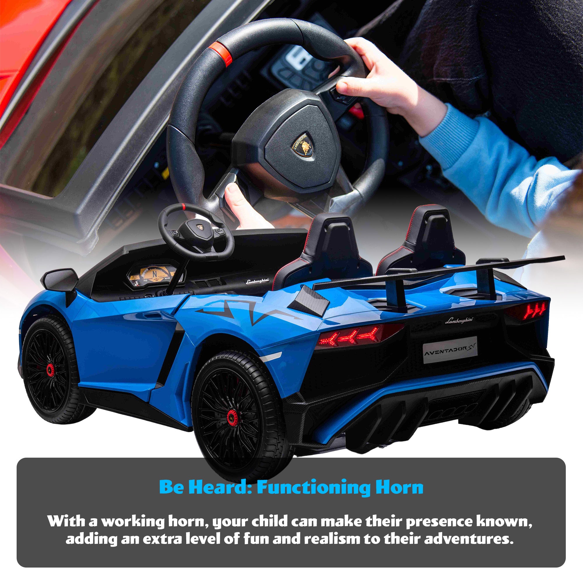 Lamborghini Aventador 2 Seater In 24V With Brushless Motors