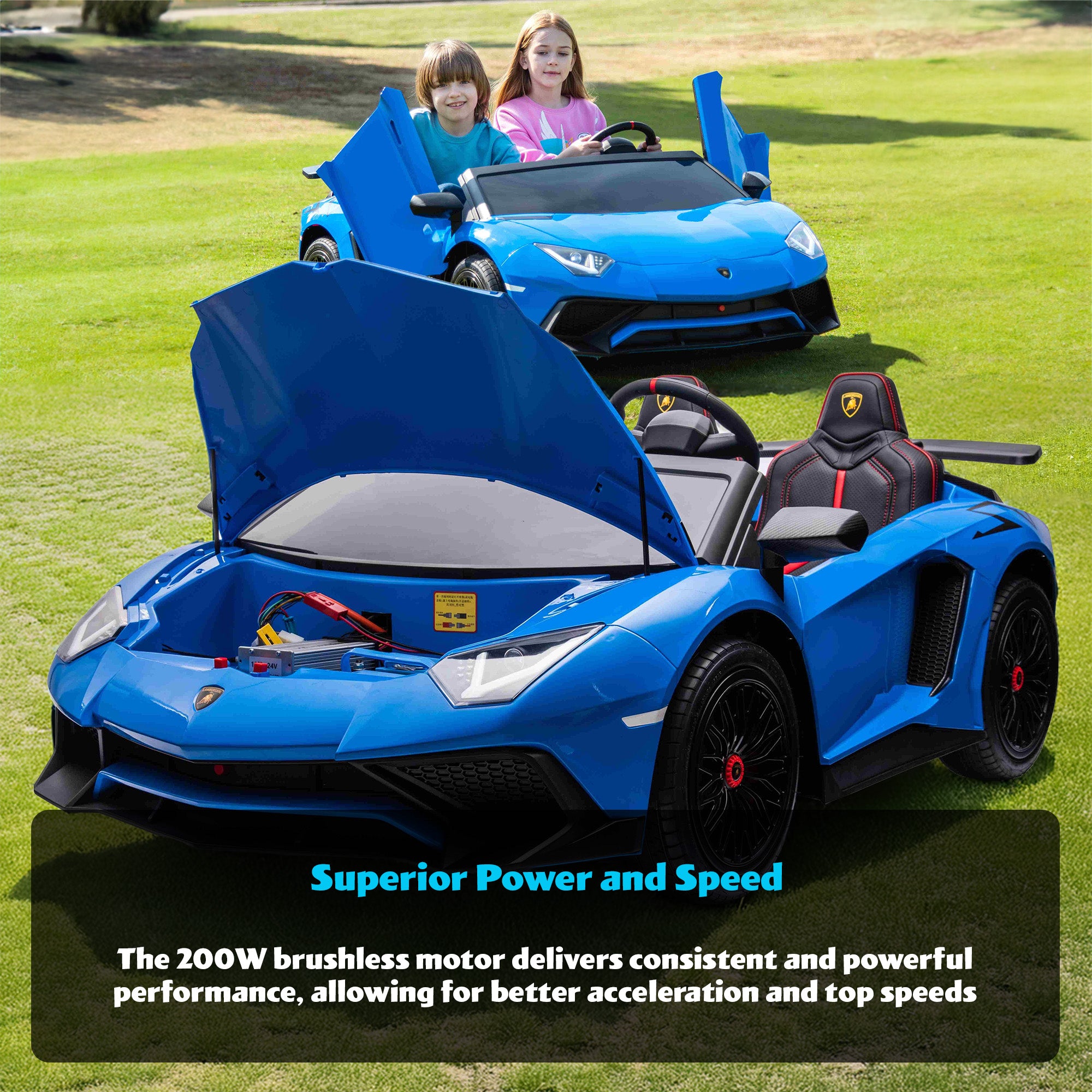 Lamborghini Aventador 2 Seater In 24V With Brushless Motors
