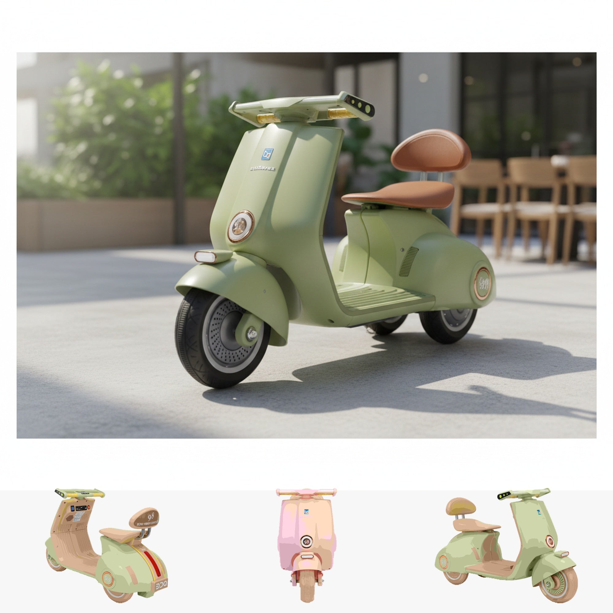 Retro Mod Cruiser 12v Kids RIde On Scooter