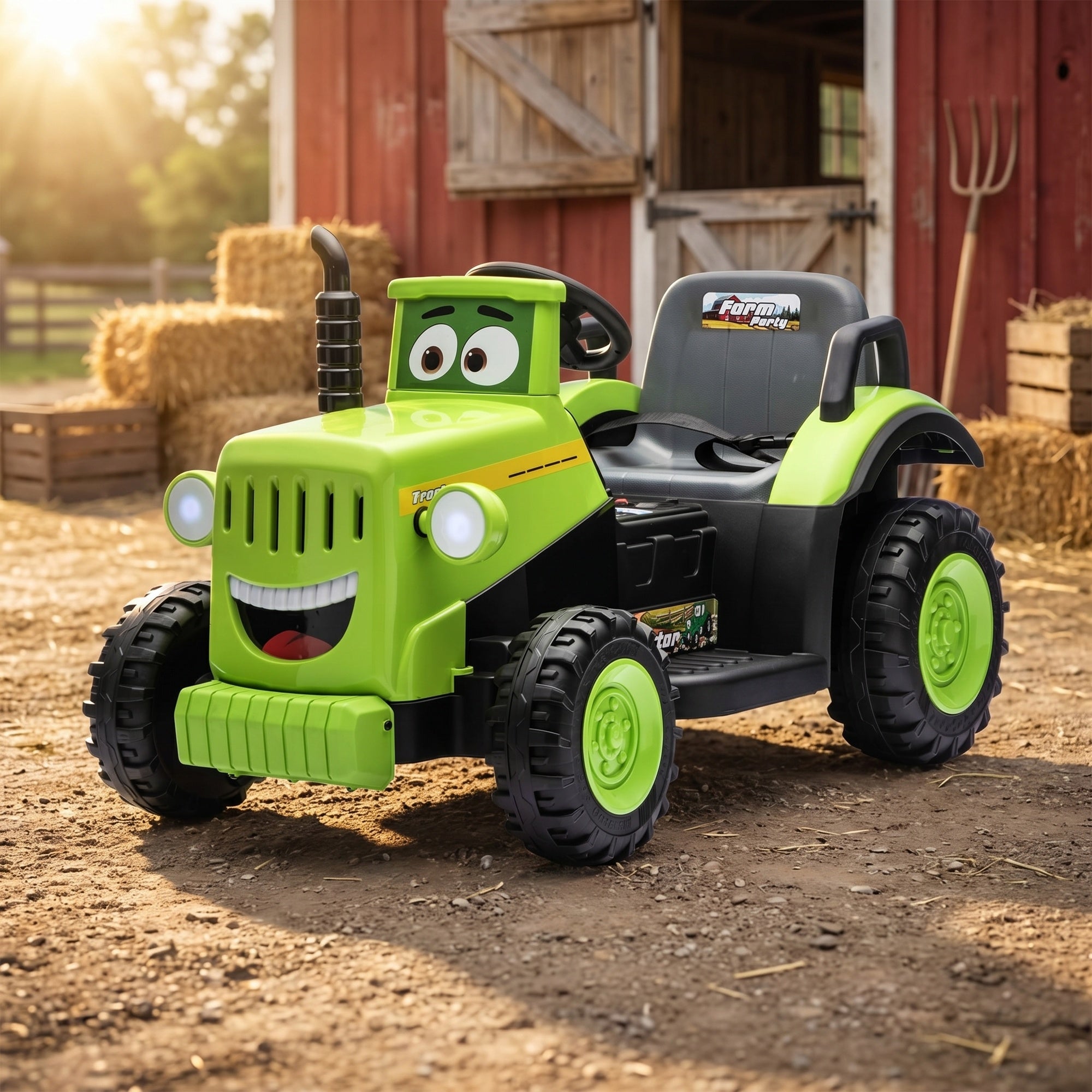 RiiRoo SmileyTrac 12V Battery Powered Kids Ride-On Tractor
