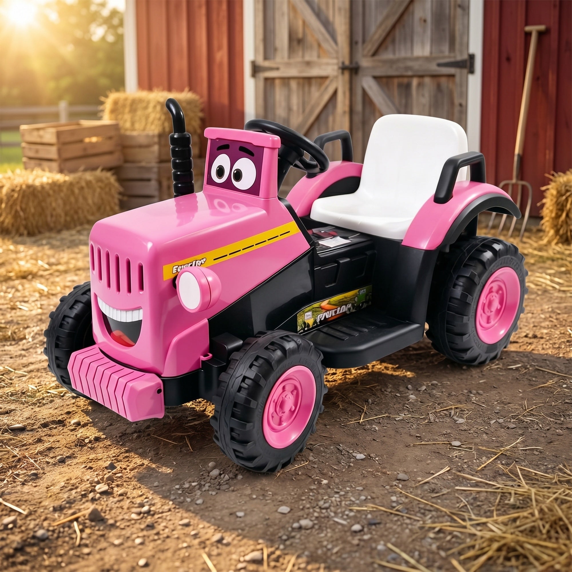 RiiRoo SmileyTrac 12V Battery Powered Kids Ride-On Tractor