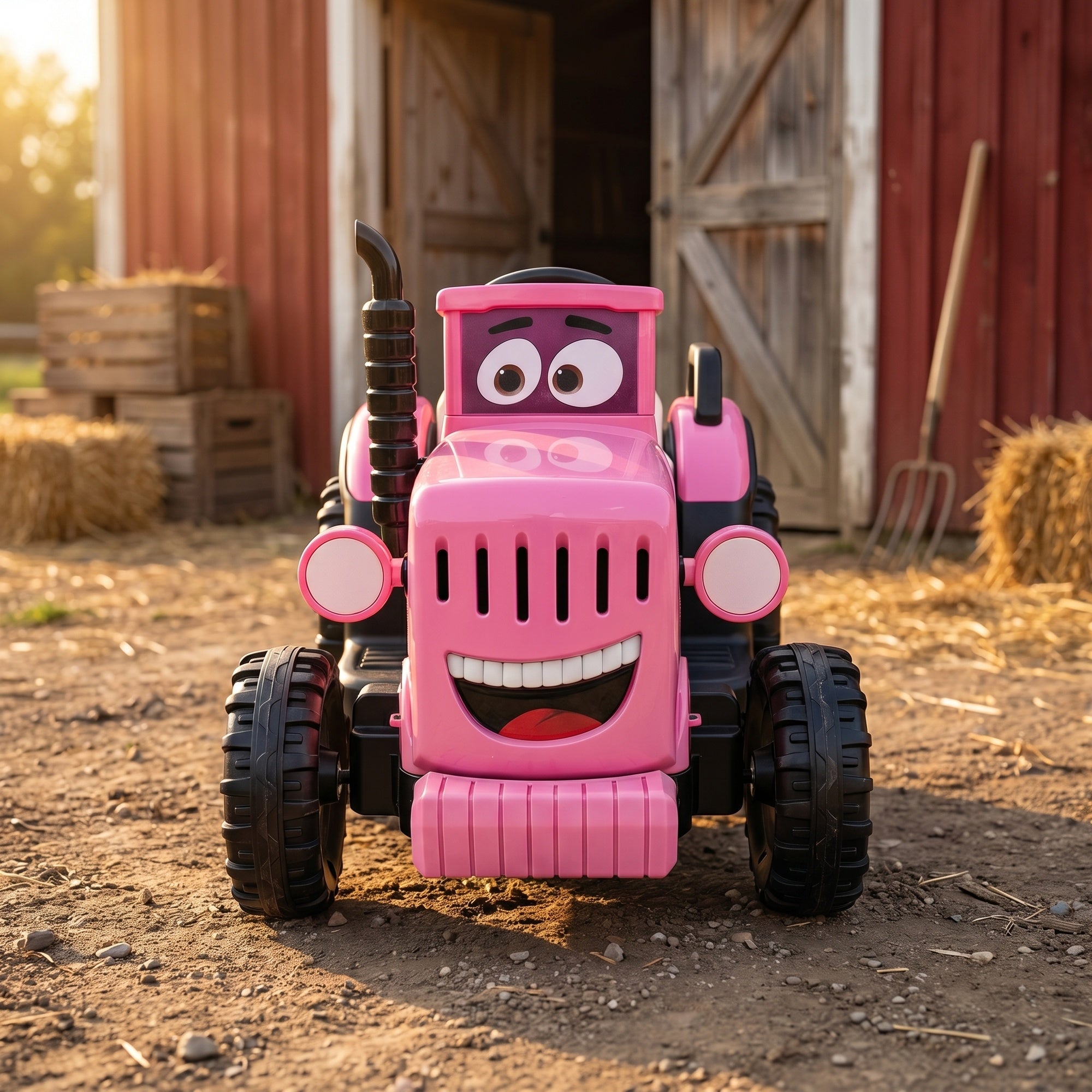 RiiRoo SmileyTrac 12V Battery Powered Kids Ride-On Tractor