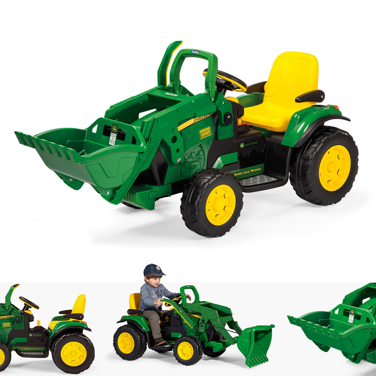 12V Peg Perego John Deere Ground Loader Kids Battery Electric Ride