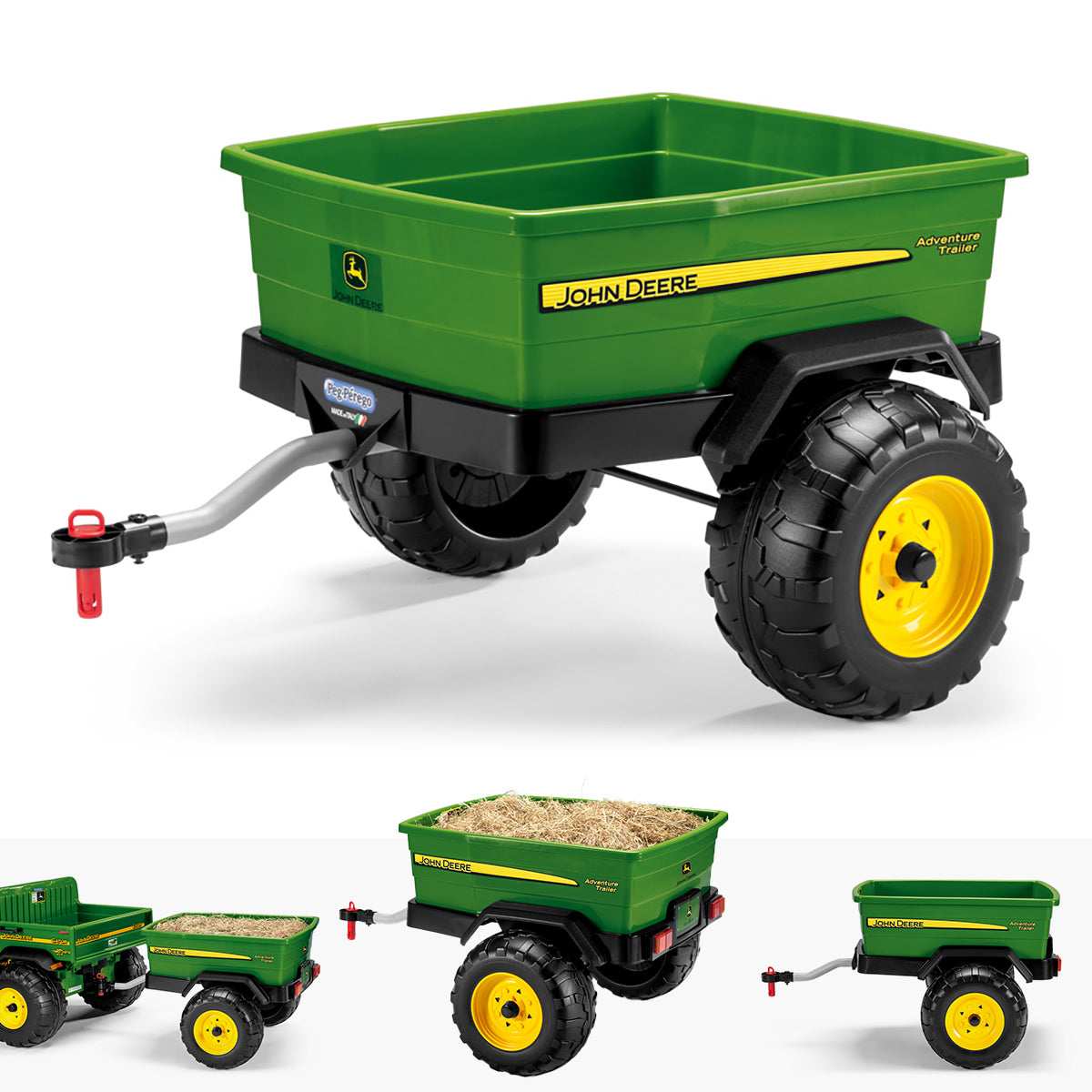 Peg Perego John Deere Adventure Trailer - Green & Yellow