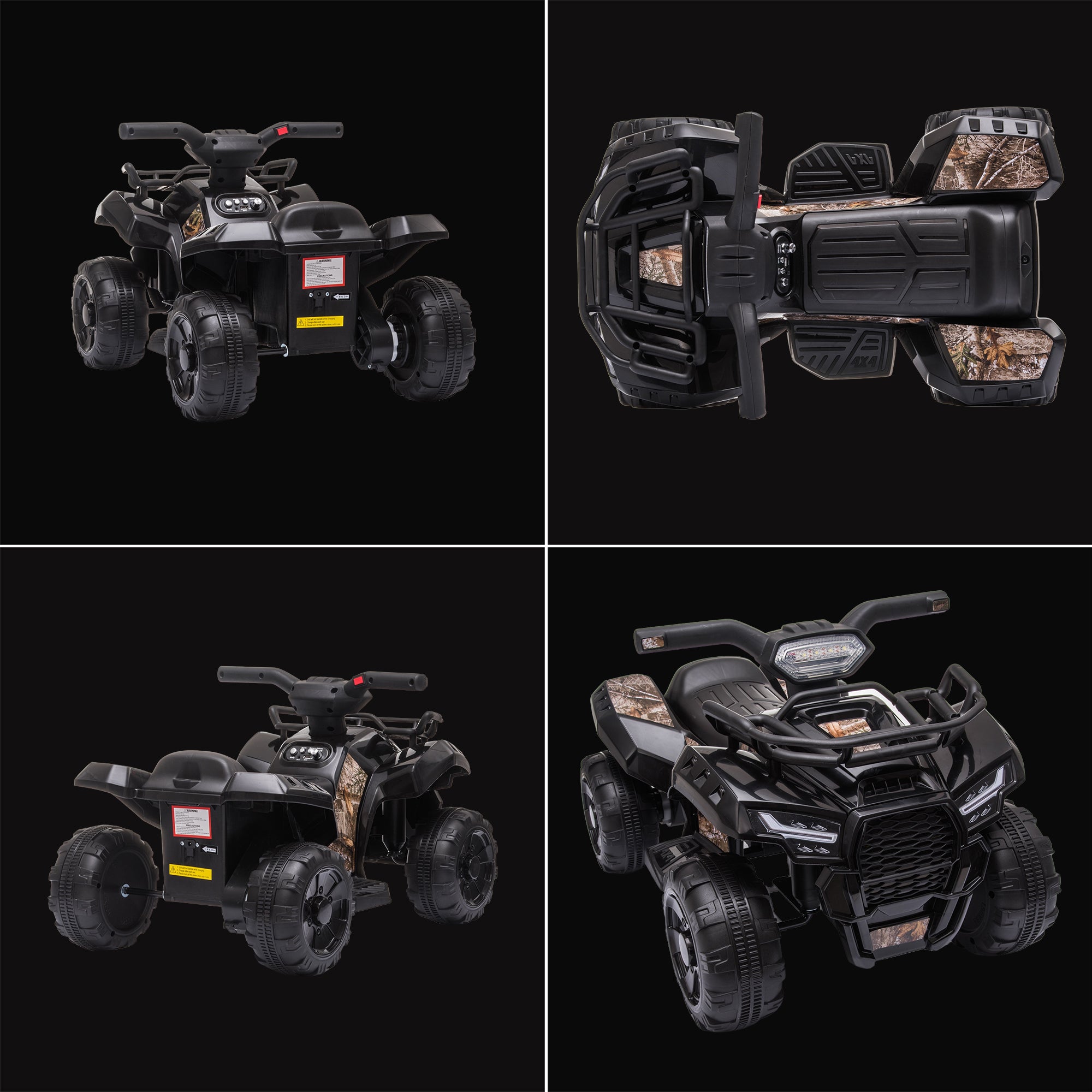 Kids Electric QuadMini Quad Bike Electric Battery Ride on Quad-Black-Collage-1.jpg