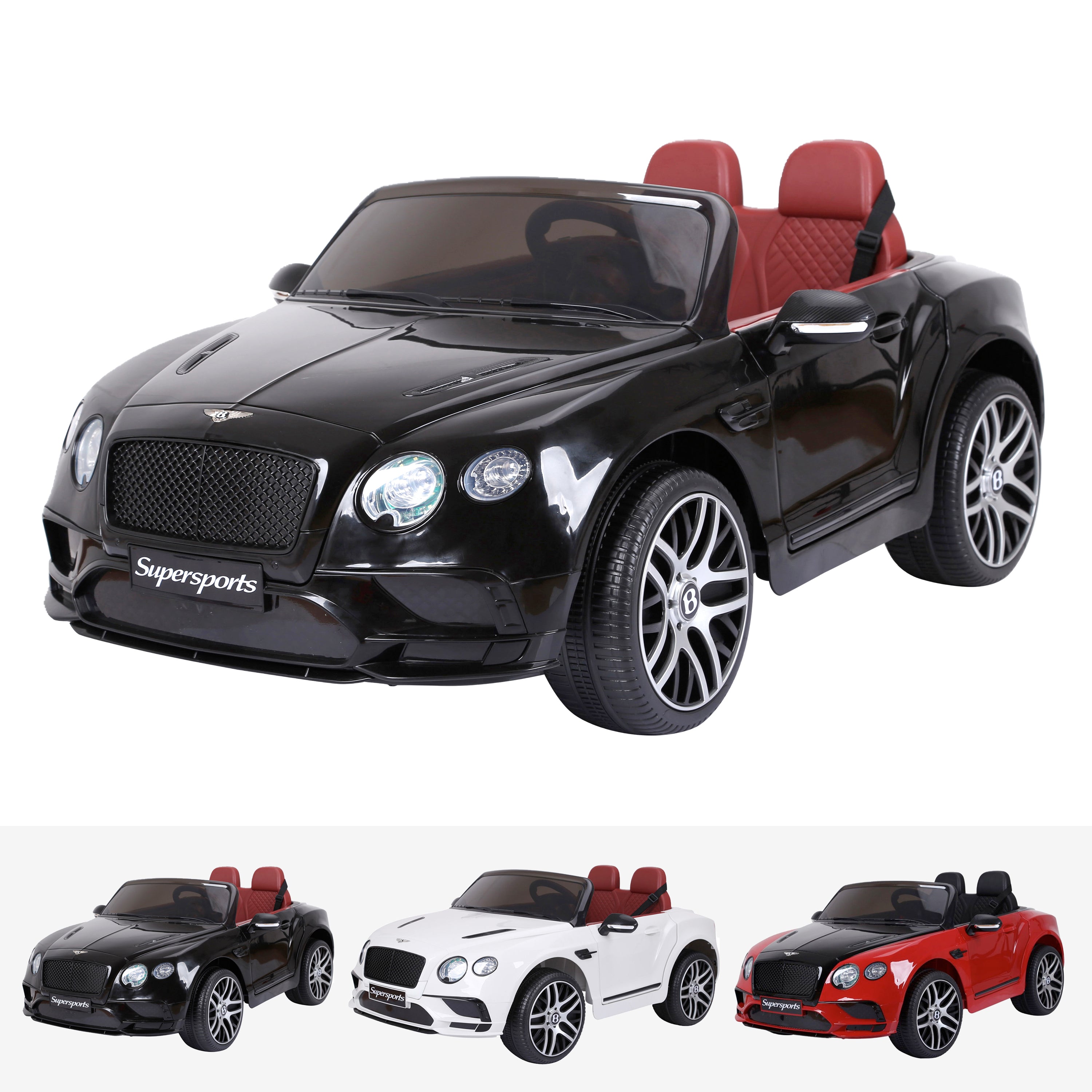 bentley continental supersport licensed 12v battery electric ride on car with remote black2 Painted Black licensed supersports 12v ride on kids electric car eva wheel