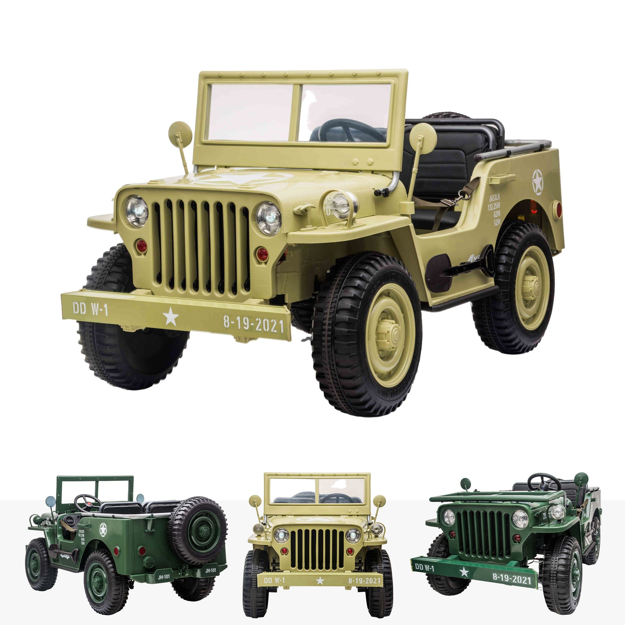 RiiRoo 24V 4WD Off-Road Army Jeep