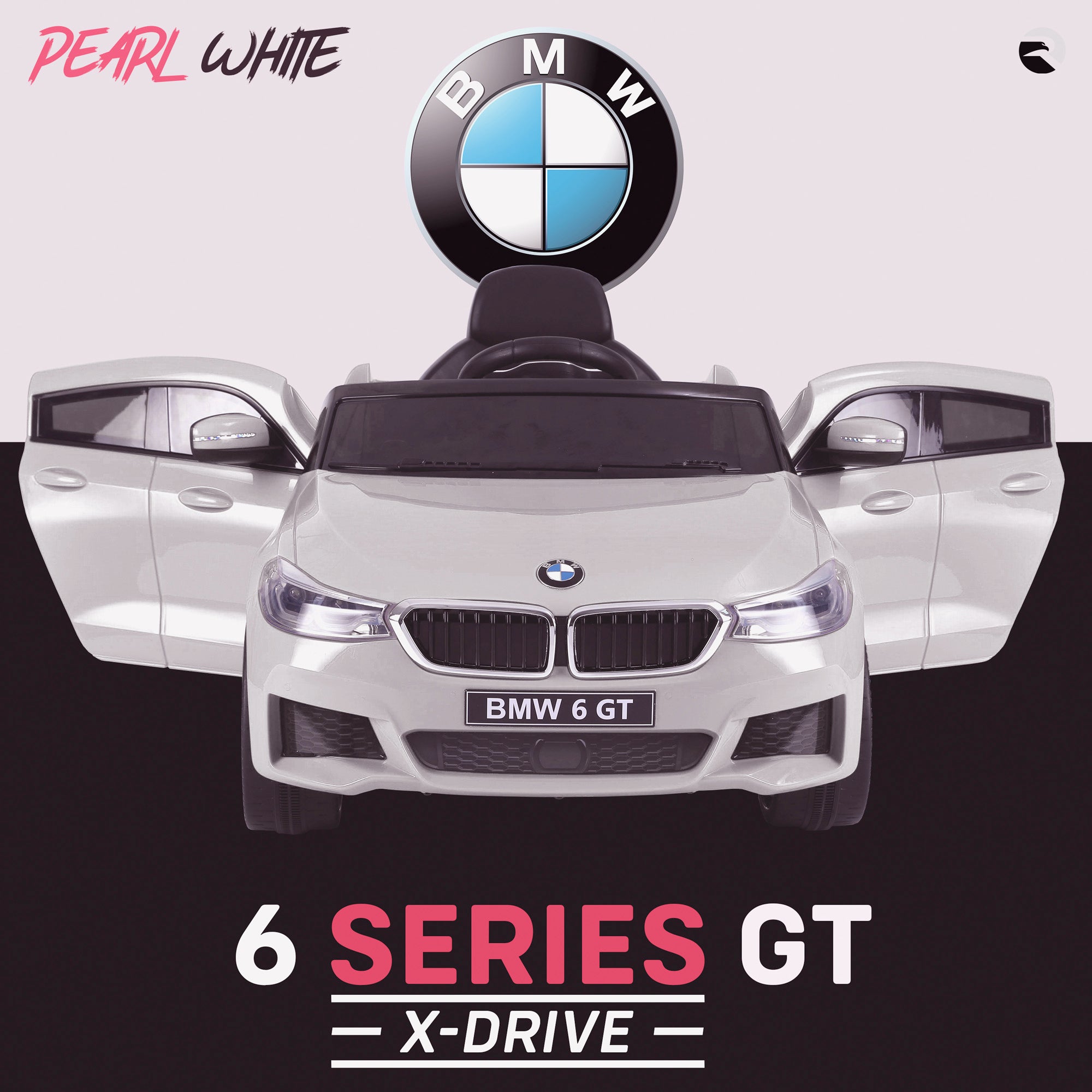 kids 12v electric bmw 6 series gt x drive 2019 battery operated kids ride on car with parental remote control front doors open white m sport licensed
