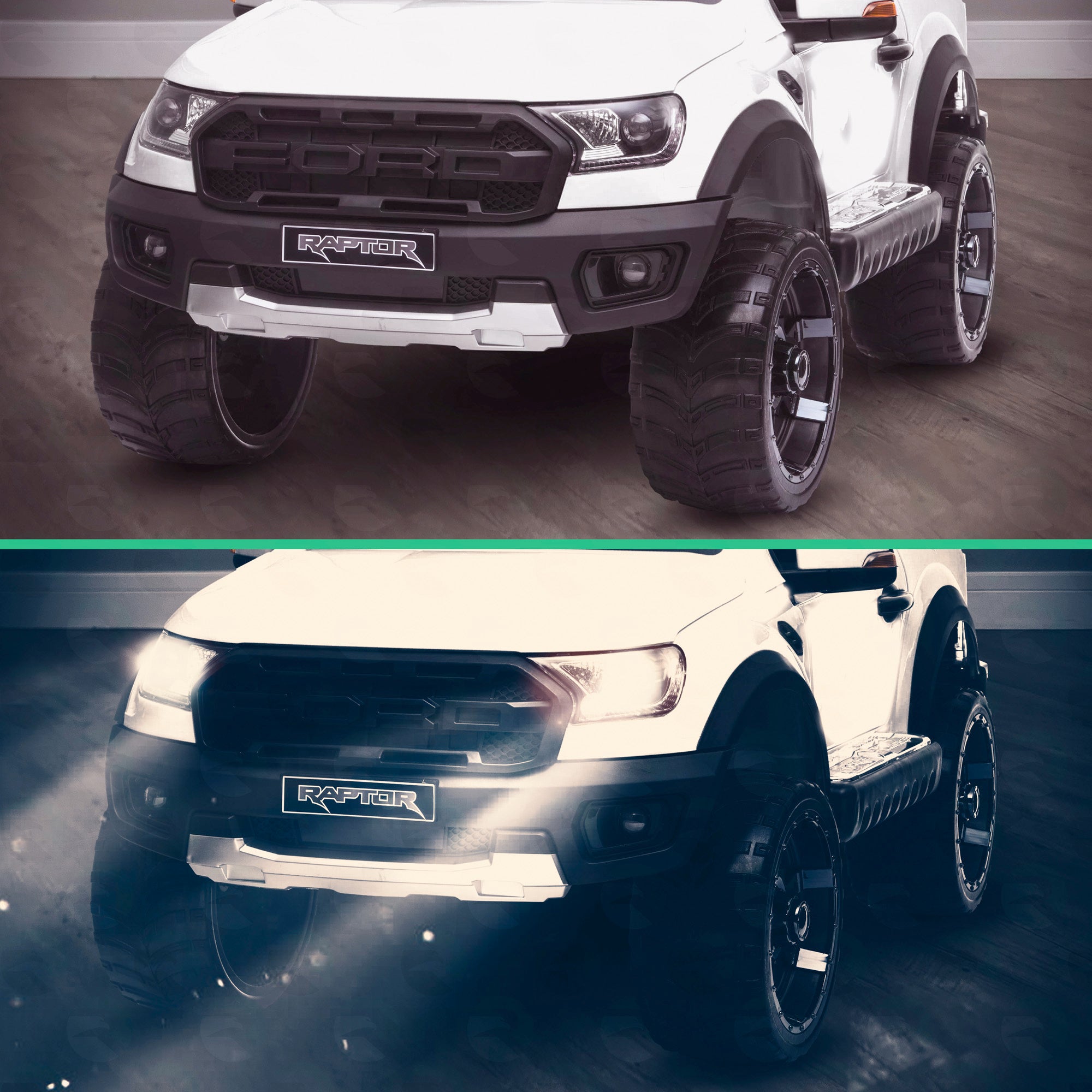 kids 12v electric ford ranger raptor f150 battery operated ride on car with parental remote control day night white wildtrak 2wd
