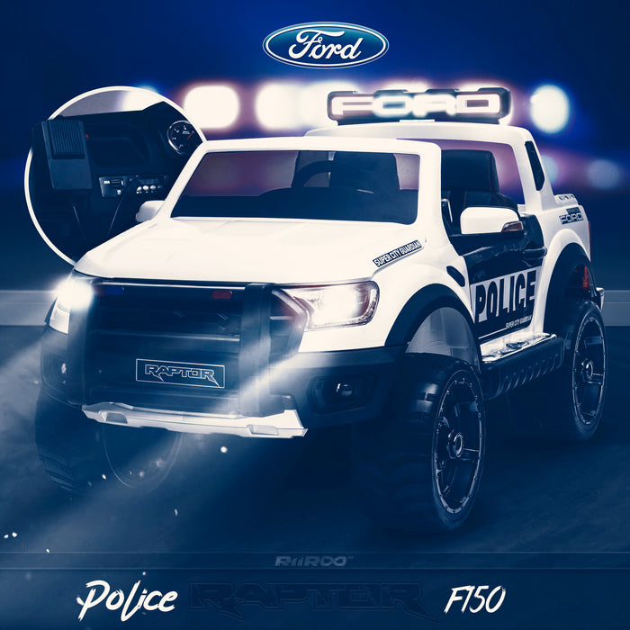 kids 12v electric ford ranger raptor f150 police truck car jeep pick up battery operated ride on car with parental remote control switch 3 wildtrak edition