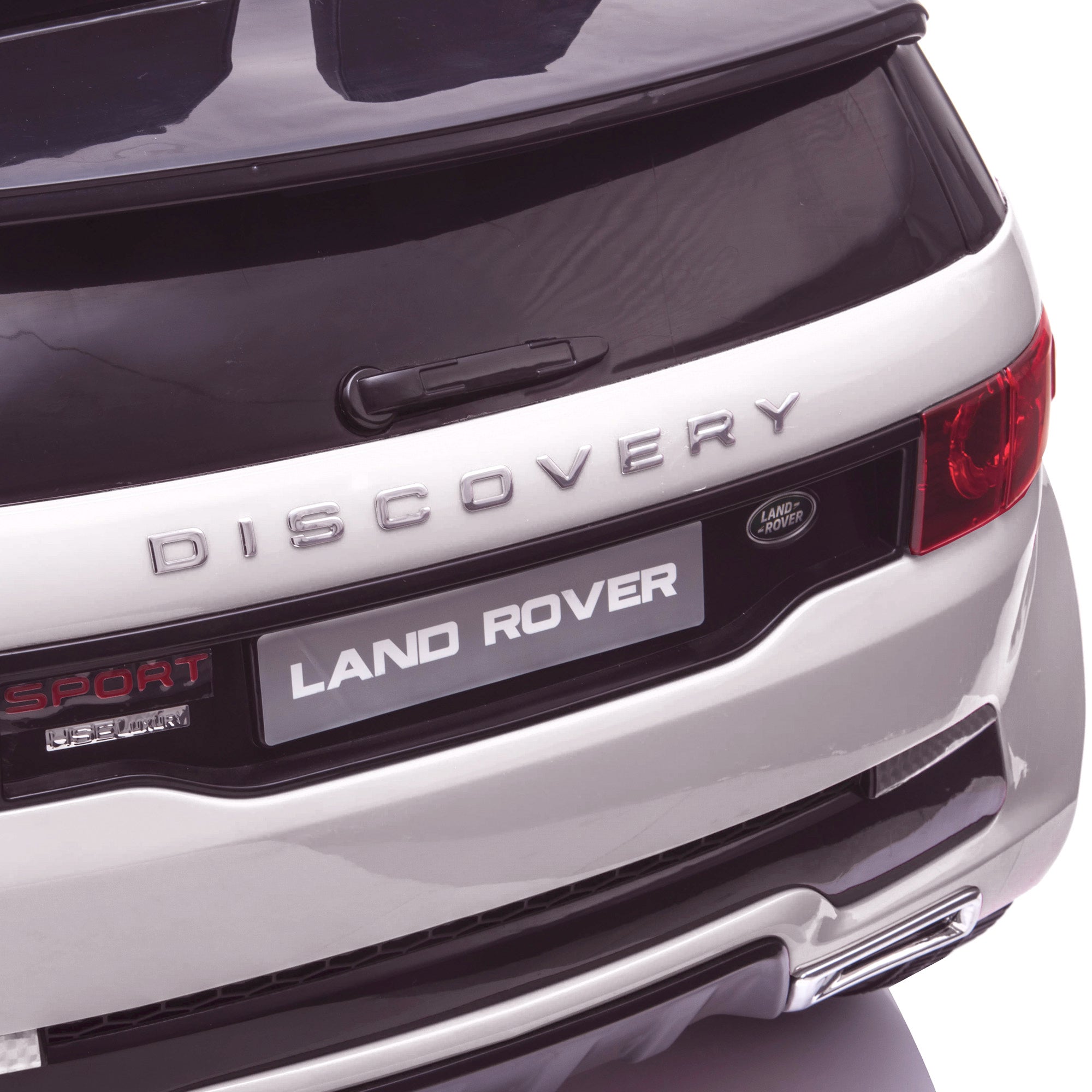 kids 12v electric land rover discovery 2019 battery operated kids ride on car jeep with parental remote control rear lights close up white hse sport